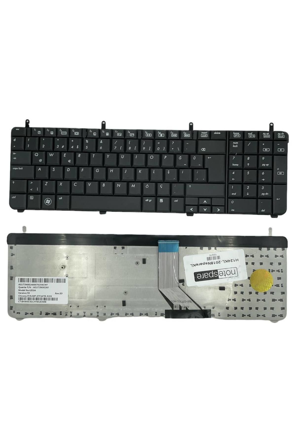 Hp ile Uyumlu Pavilion DV7-2121, DV7-2122, DV7-2124, DV7-2125 Notebook Klavye Siyah TR