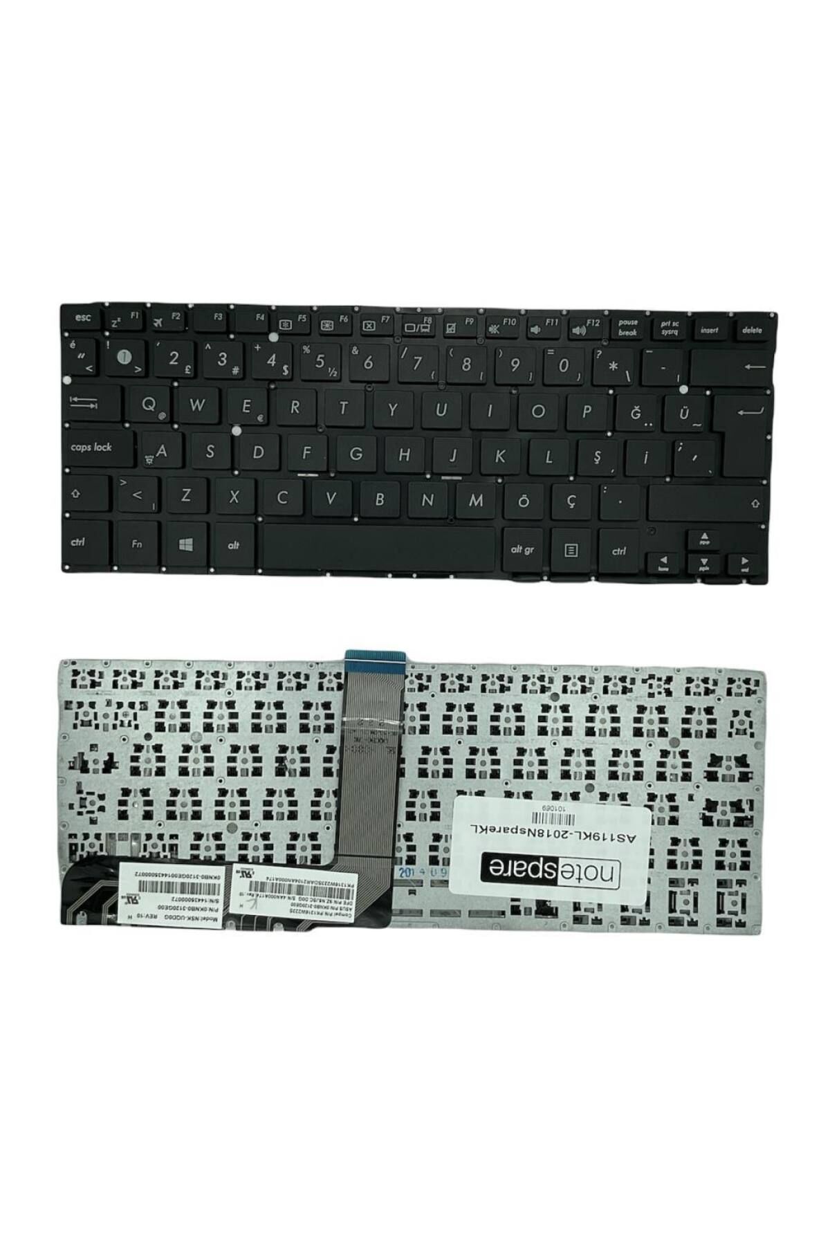 Asus ile Uyumlu Transformer Book Flip Q302LA-BBI5T14, Q302LA-BHI3T09 Notebook Klavye Siyah TR