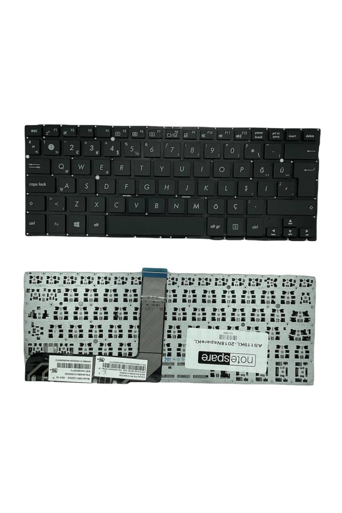 Asus ile Uyumlu Transformer Book Flip TP300LJ, TP300U, TP300UA Notebook Klavye Siyah TR