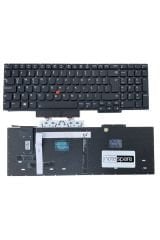 Lenovo ile Uyumlu Thinkpad E15 20RDS03400A5, E15 20RDS03400A6 Klavye Işıklı Siyah TR
