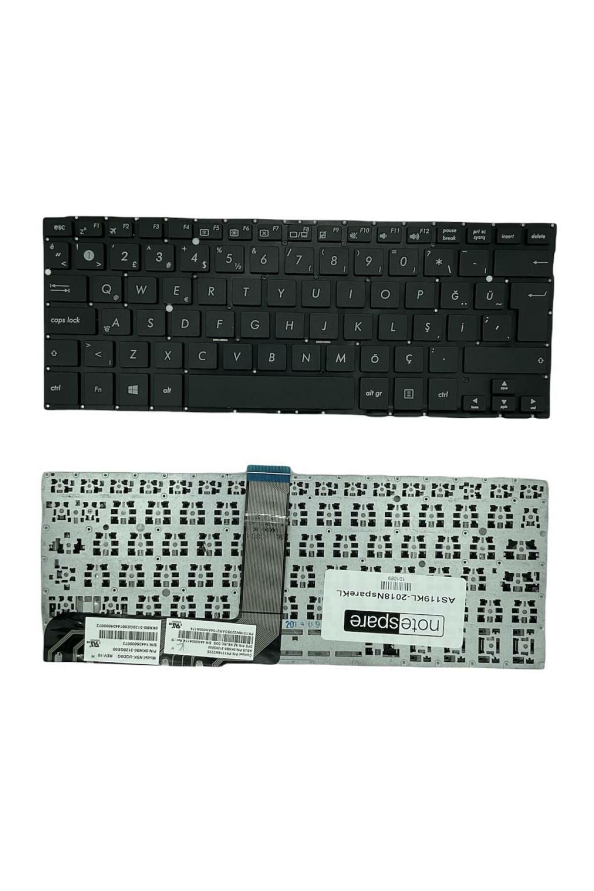 Asus ile Uyumlu Vivobook Flip TP301UJ-DW004T, TP301UJ-DW008T Notebook Klavye Siyah TR