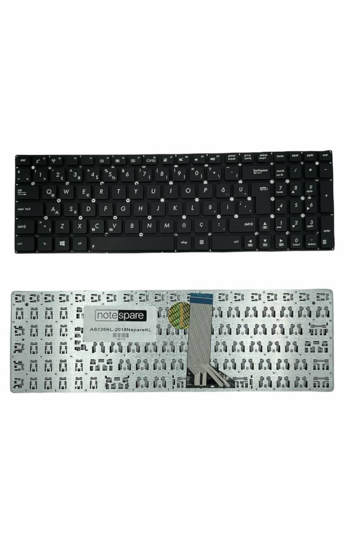 Asus ile Uyumlu 9Z.N8SSQ.60T, 9Z.N8SSQ.801, 9Z.N8SSQ.80T, 9Z.N8SSU.30O Notebook Klavye Siyah TR