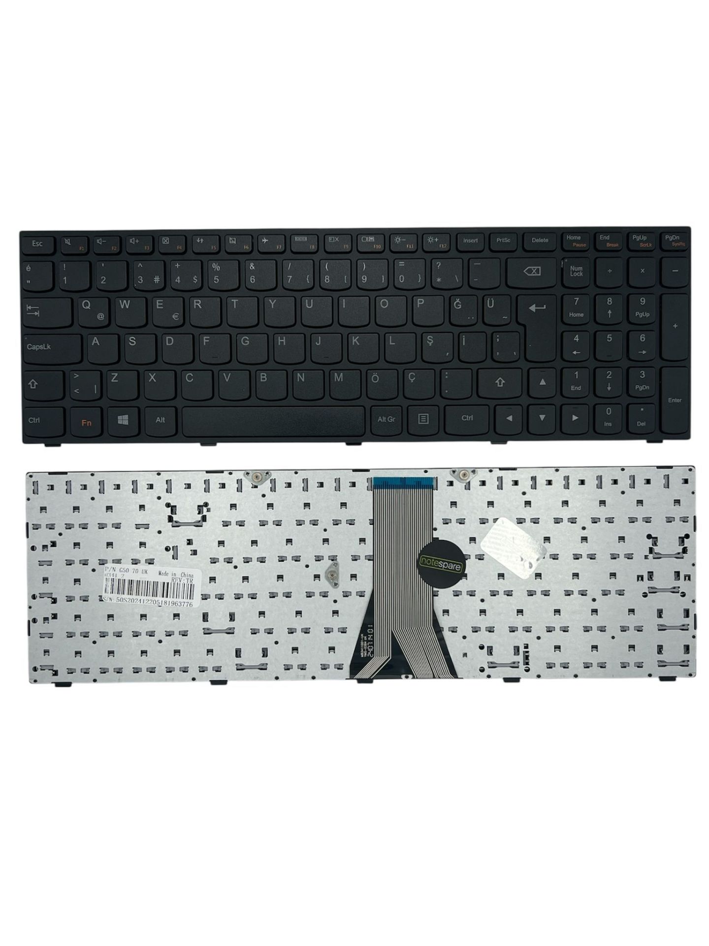 Lenovo ile Uyumlu Z5070 59-424658, Z5070 59-430186 Notebook Klavye Siyah TR