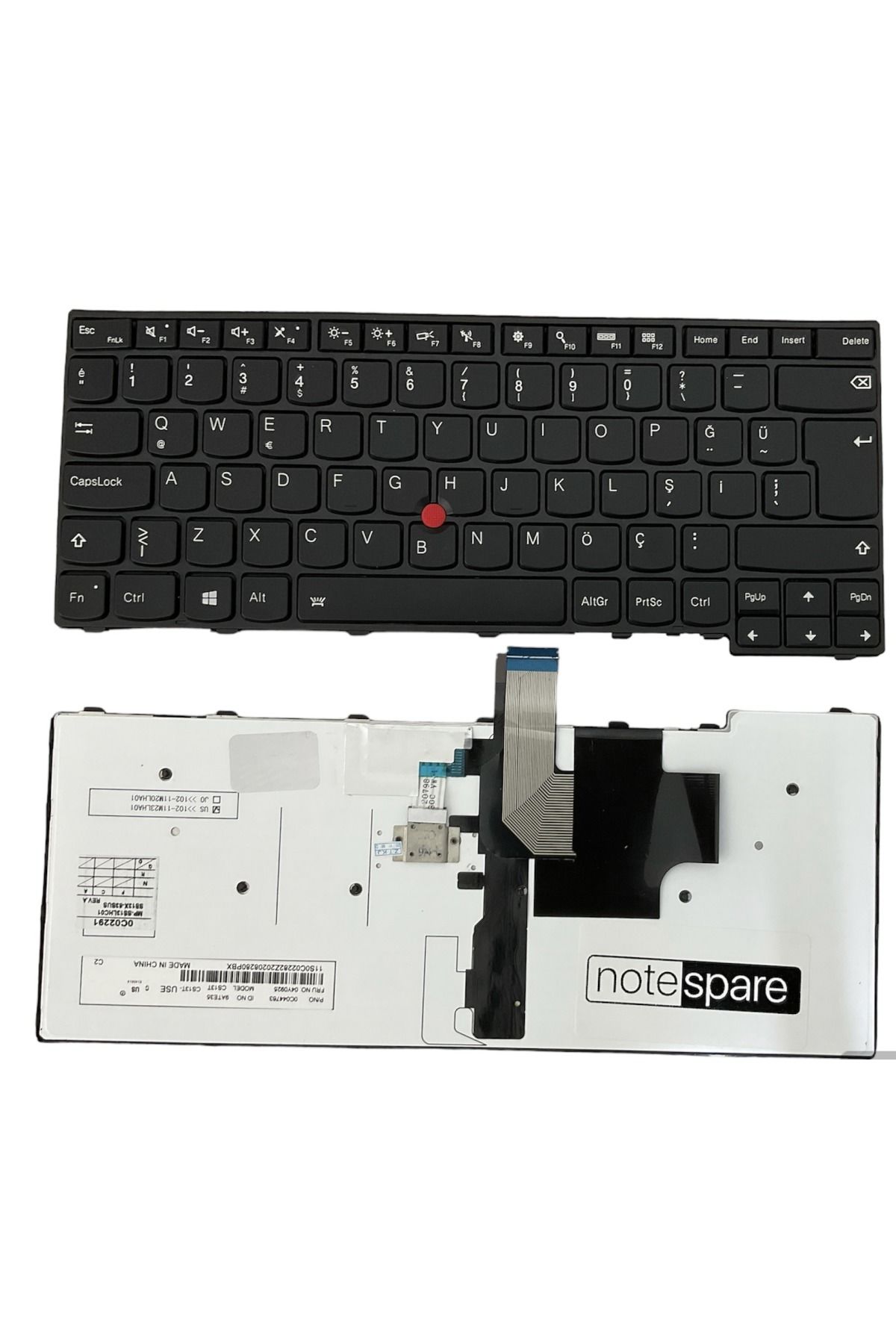 Lenovo ile Uyumlu Thinkpad 20DC0087TX, 20ETA010TX Klavye Işıklı Siyah TR Versiyon 2