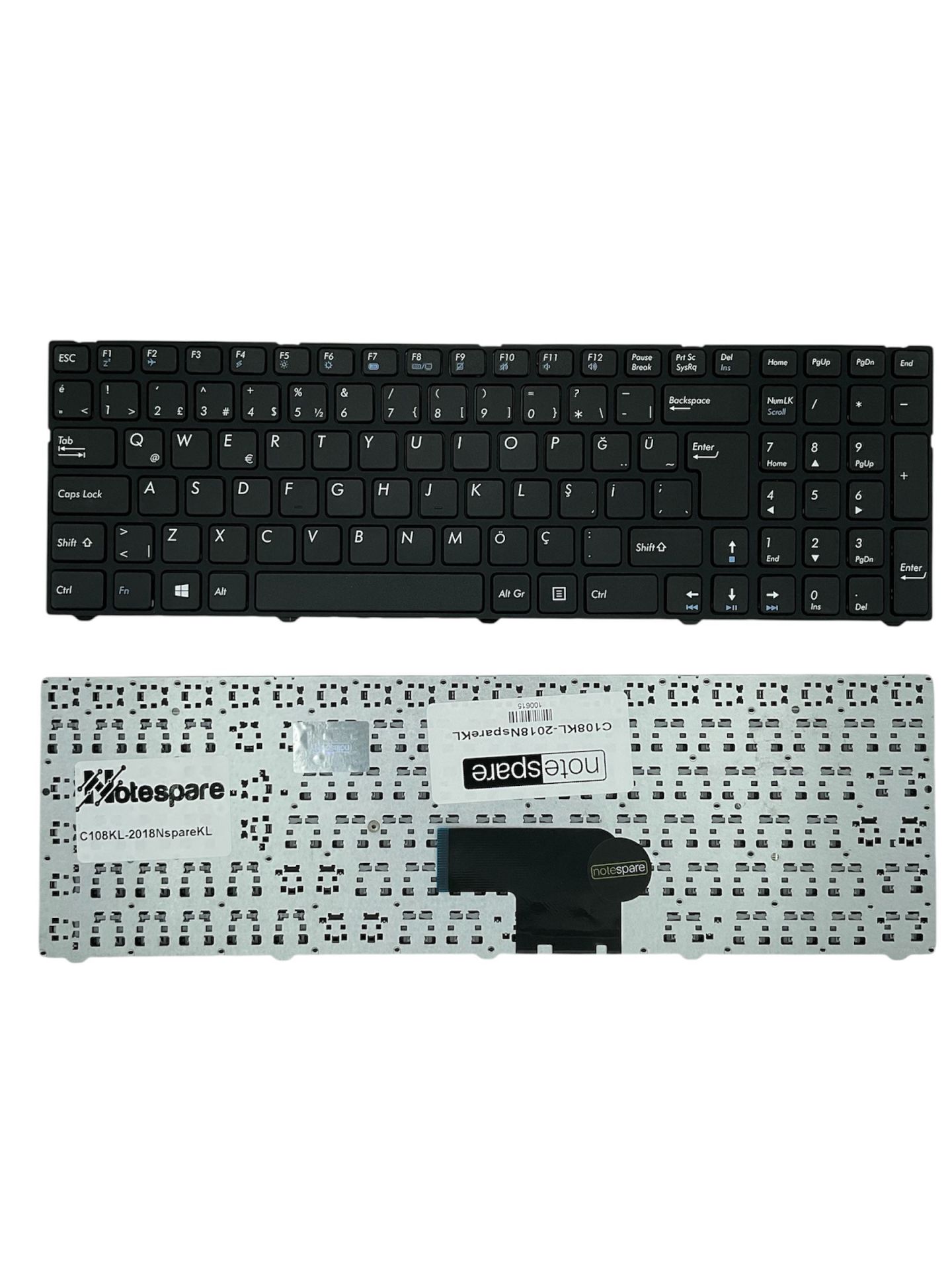 Casper ile Uyumlu Nirvana NB 17.3 CRY Notebook Klavye Siyah TR