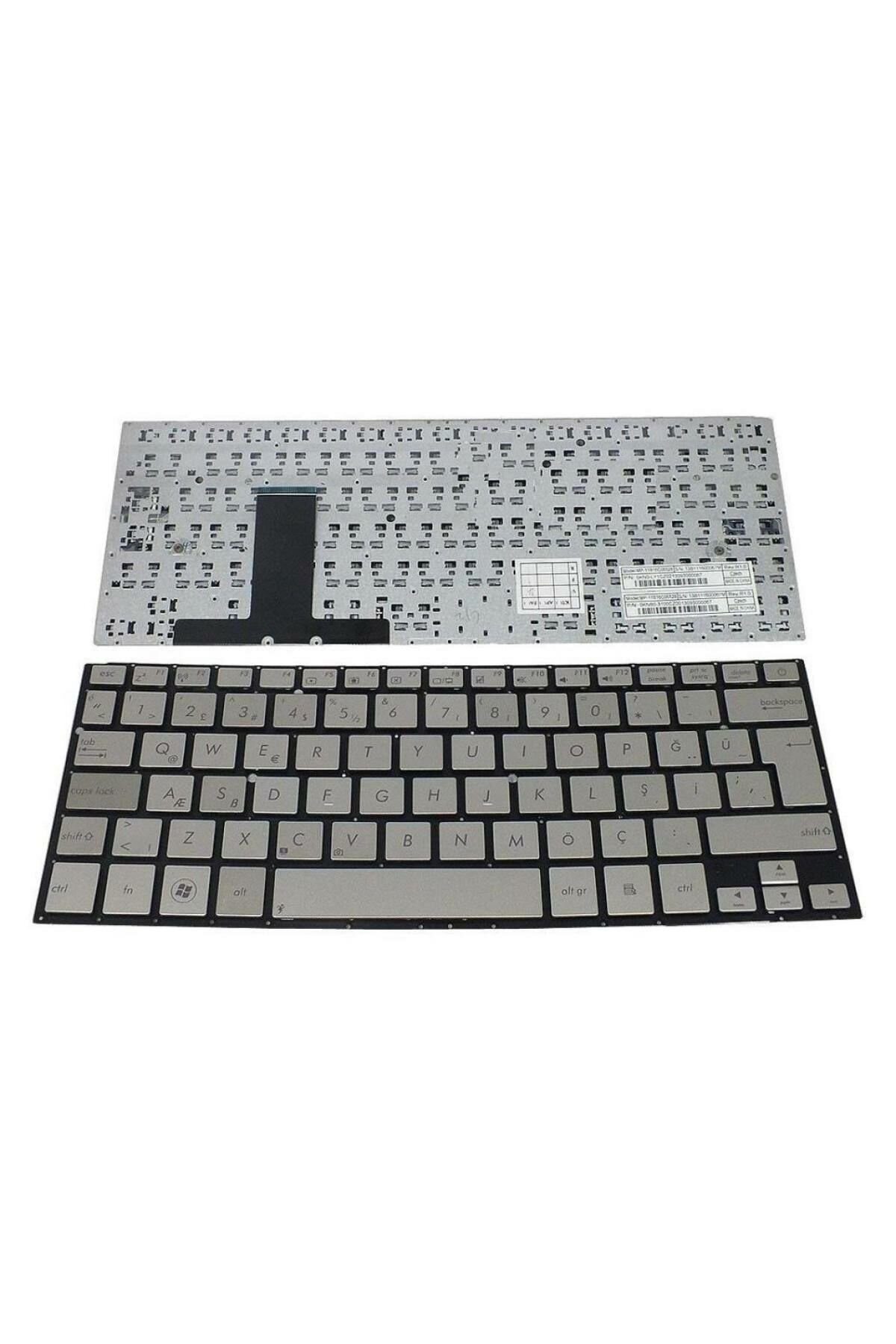 Asus ile Uyumlu Zenbook UX31A-R4003V, UX31A-R4005H, UX31A-R4005V Notebook Klavye Gümüş Gri TR