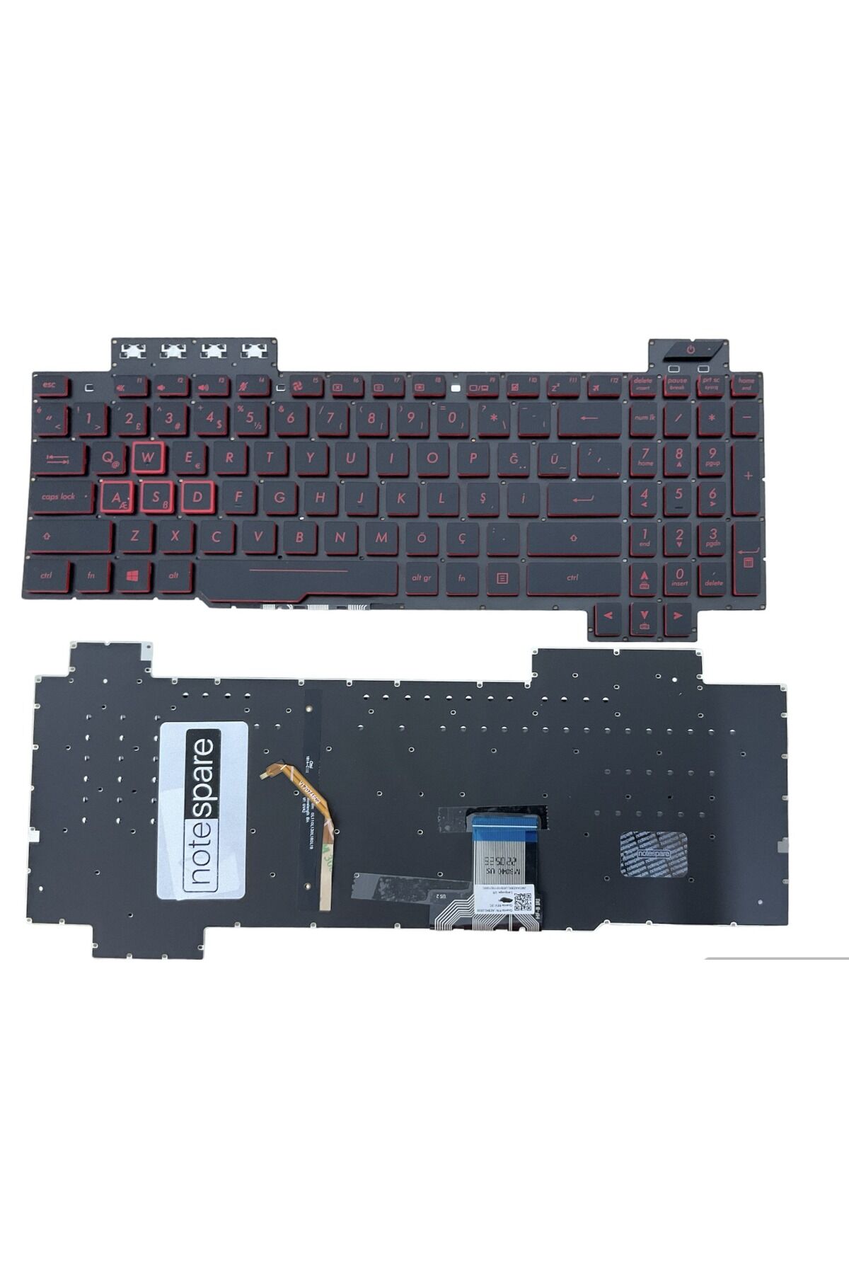 Asus ile Uyumlu FX504GD, FX504GE, FX504GM Klavye Işıklı Siyah Küçük Enter Versiyon TR