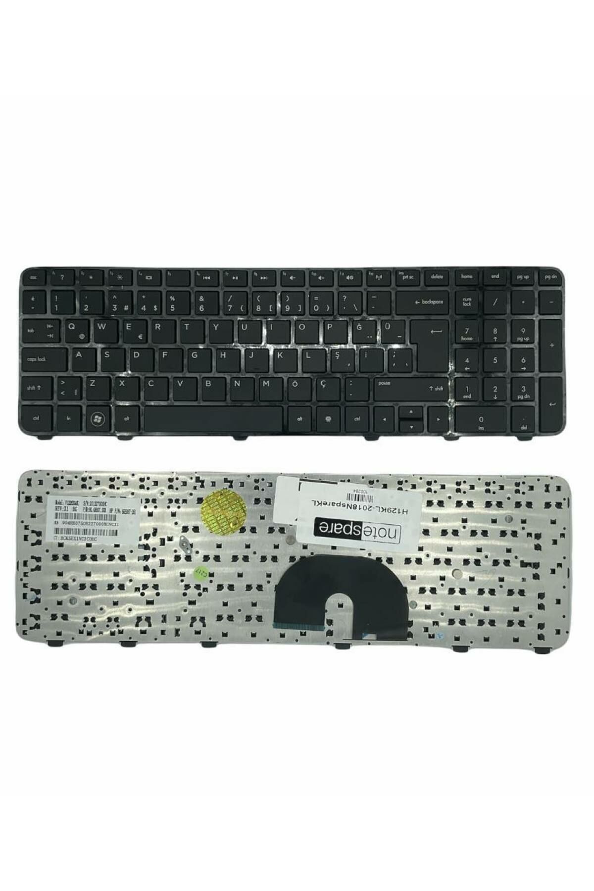 Hp ile Uyumlu Pavilion DV6-6115ET (LZ489EA), DV6-6115ET (LZ489EA) Notebook Klavye Siyah TR
