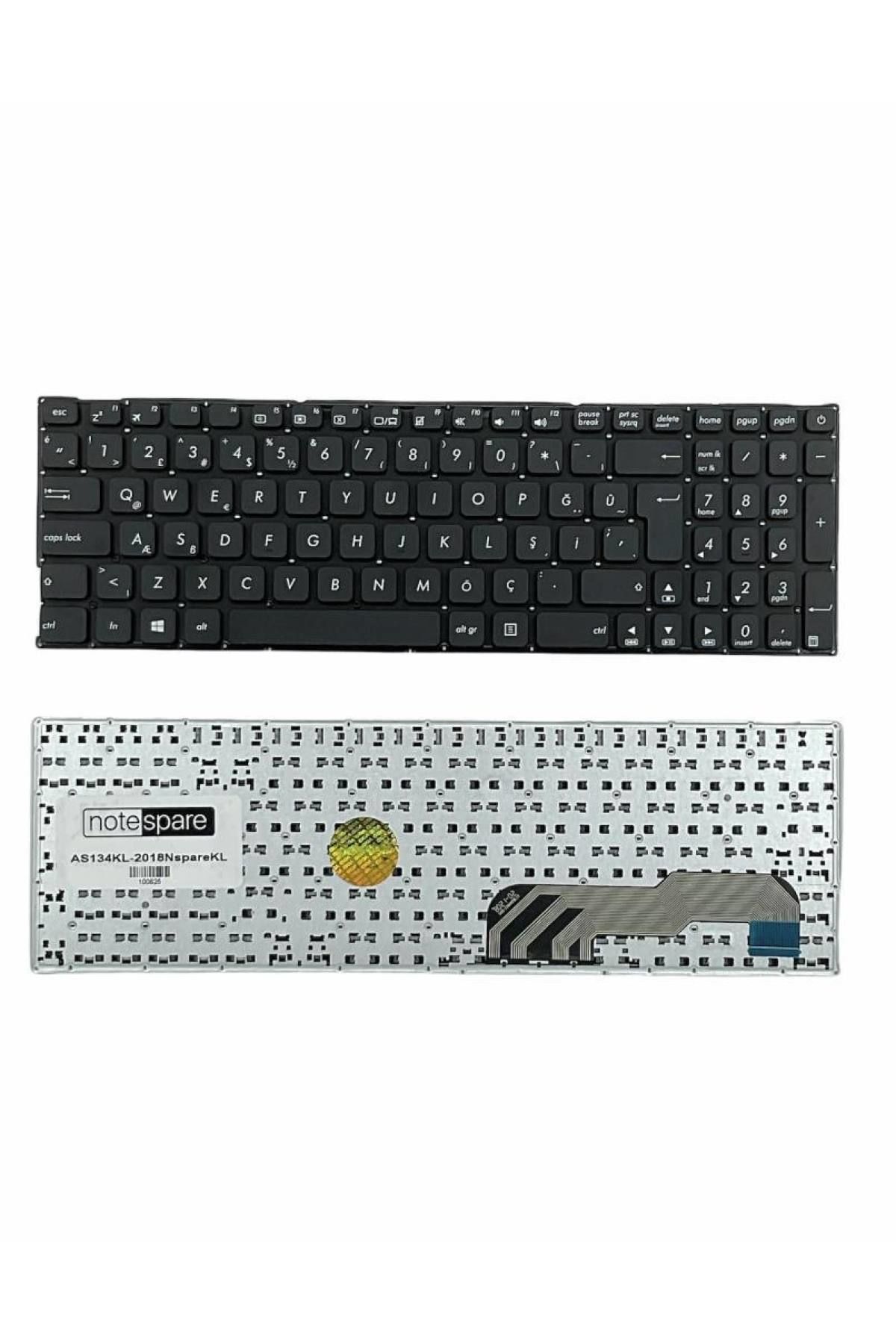 Asus ile Uyumlu F541UV-XX738T, K541UJ-GO218T, K541UJ-GO319T Notebook Klavye Siyah TR