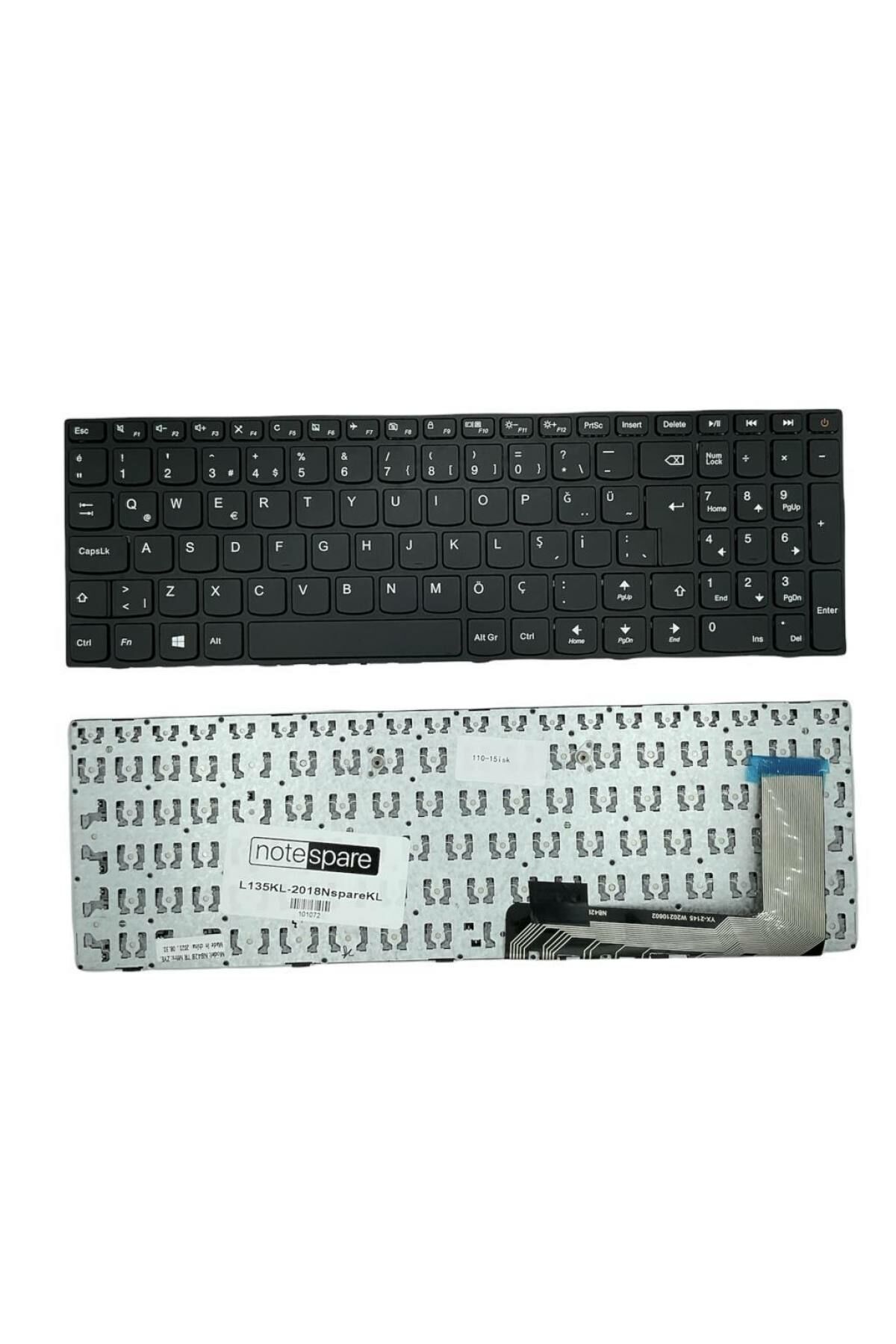 Lenovo ile Uyumlu IdeaPad 110-17ACL, 110-17IKB, 110-17ISK Notebook Klavye Siyah TR