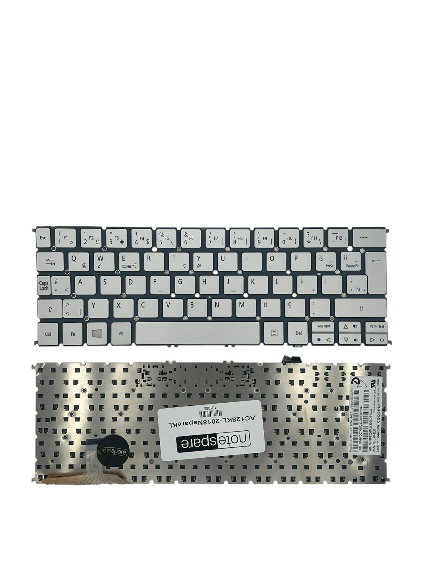Acer ile Uyumlu Aspire S7-391-6822, S7-391-6878, S7-391-9411 Notebook Klavye Gümüş Gri TR