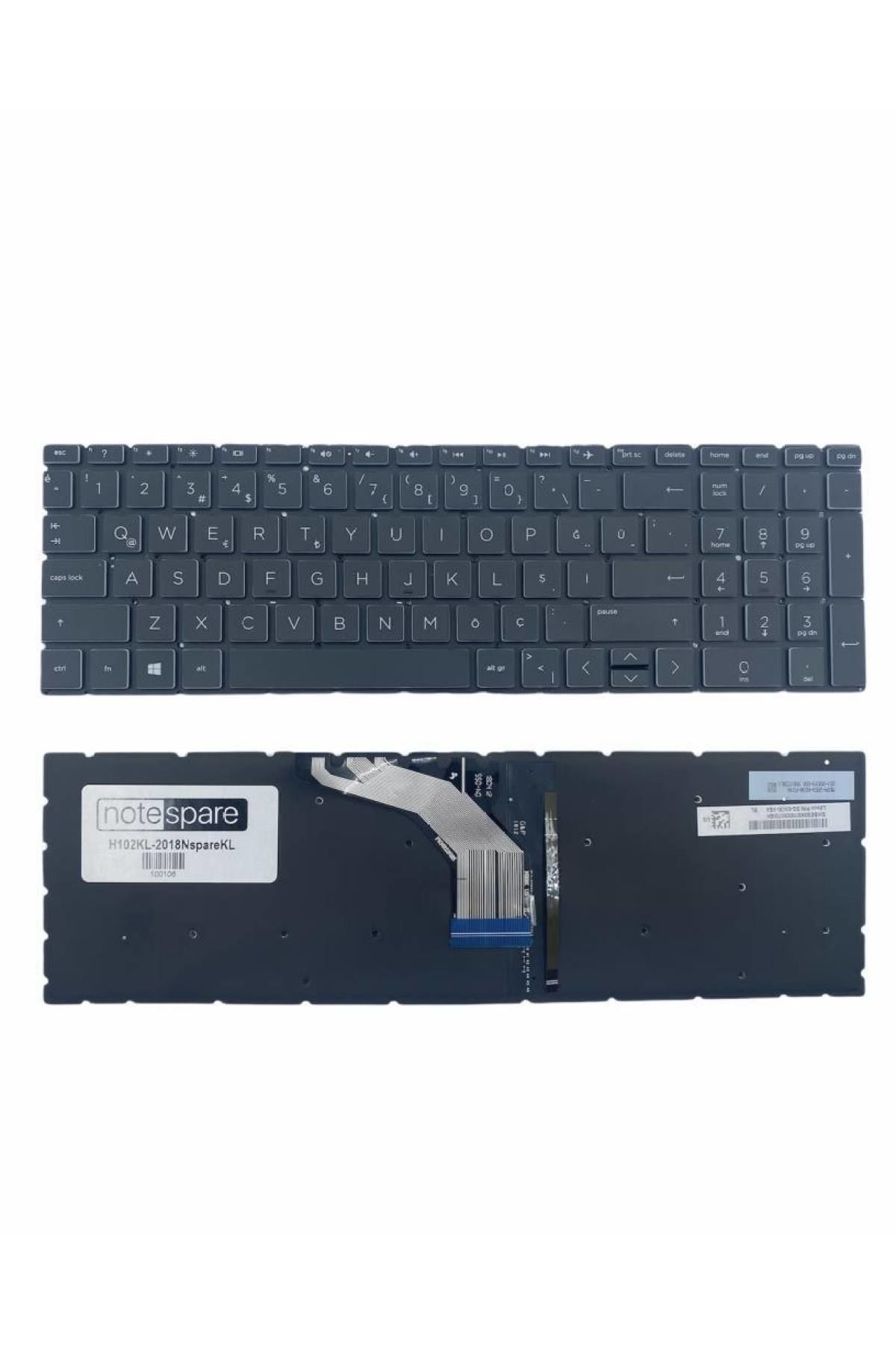 Hp ile Uyumlu Pavilion Gaming 15-dk1005nt (1U5R9EA) Işıklı Klavye Siyah TR