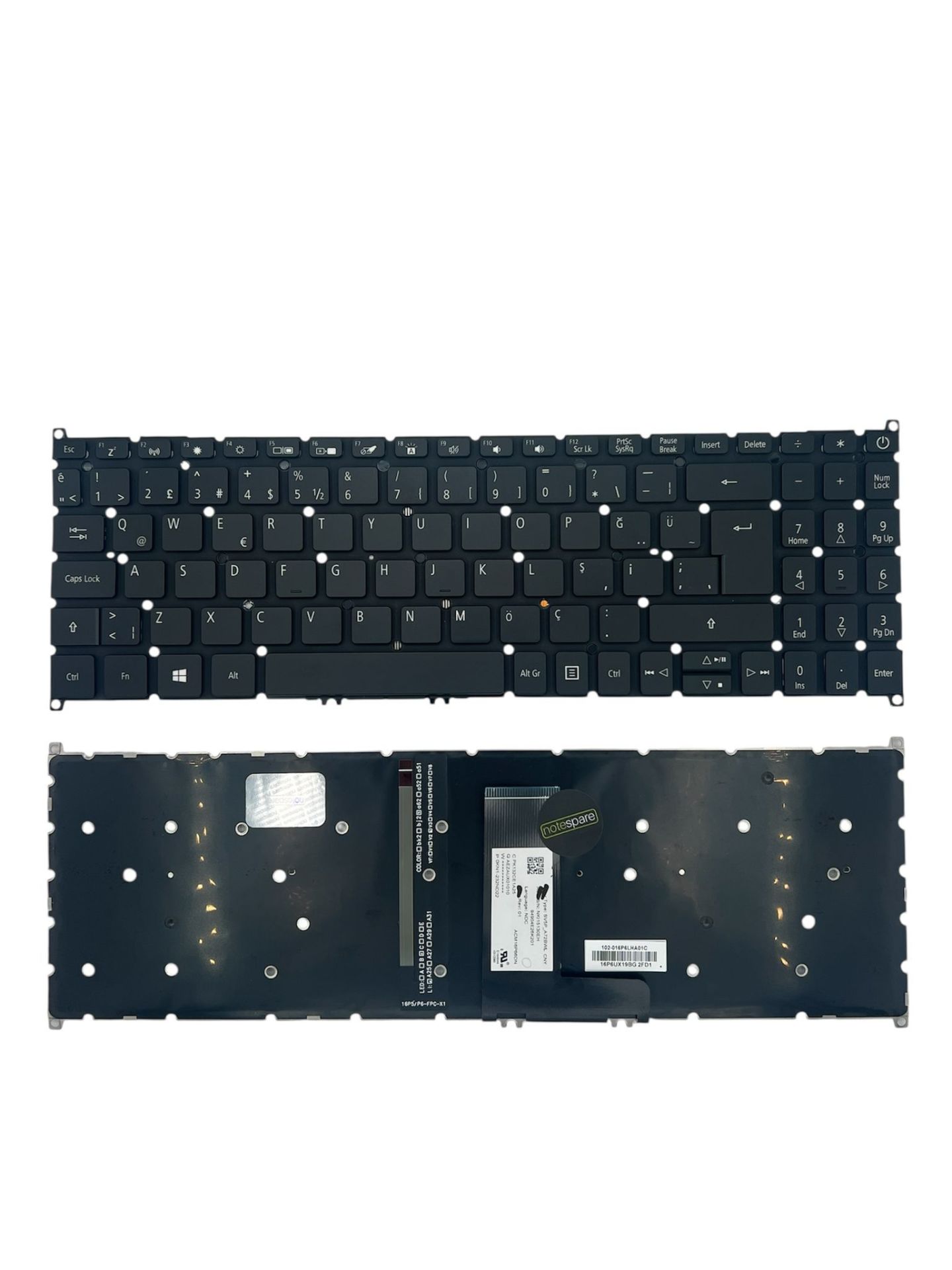 Acer ile Uyumlu A317-32, A317-51, A317-51G, A317-51K, A317-51KG Işıklı Klavye Siyah TR