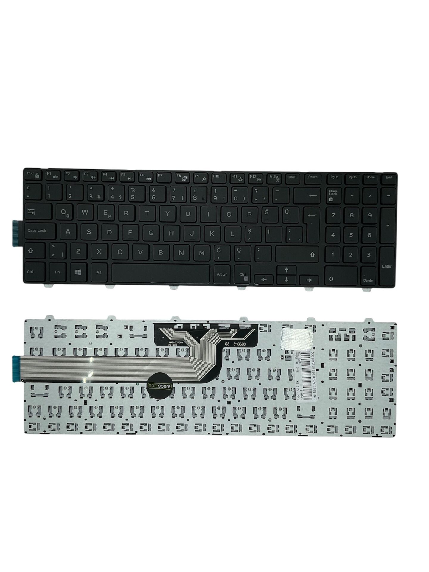 Dell ile Uyumlu Inspiron 15-5548, 15-5551, 15-5555, 15-5558 Notebook Klavye Siyah TR