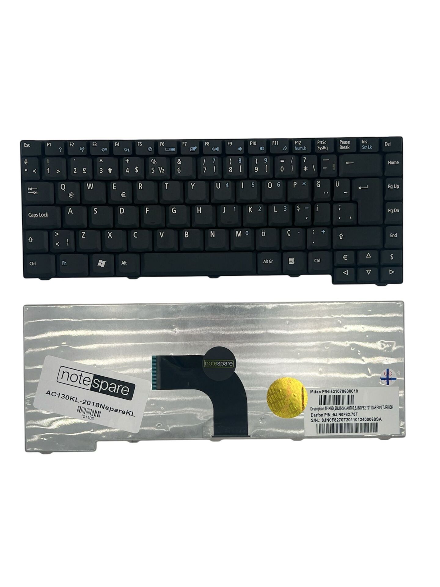 Acer ile Uyumlu Aspire 2930, 2930z, 6293, Tm6293 Notebook Klavye Siyah TR