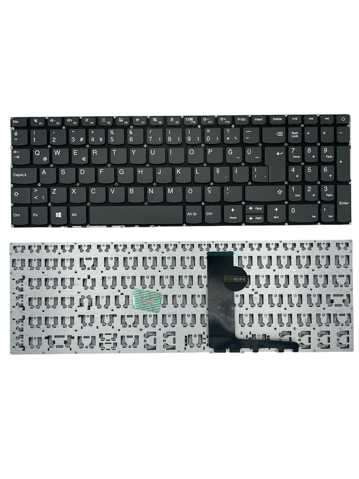 Lenovo ile Uyumlu V15 G1-IML 82NB003GTX02 Klavye Füme TR Power Tuşlu Versiyon