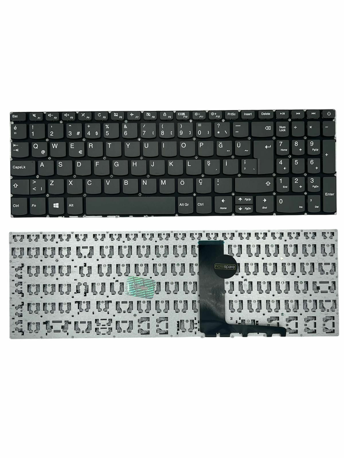 Lenovo ile Uyumlu V15 G1-IML 82NB003NTX Klavye Füme TR Power Tuşlu Versiyon