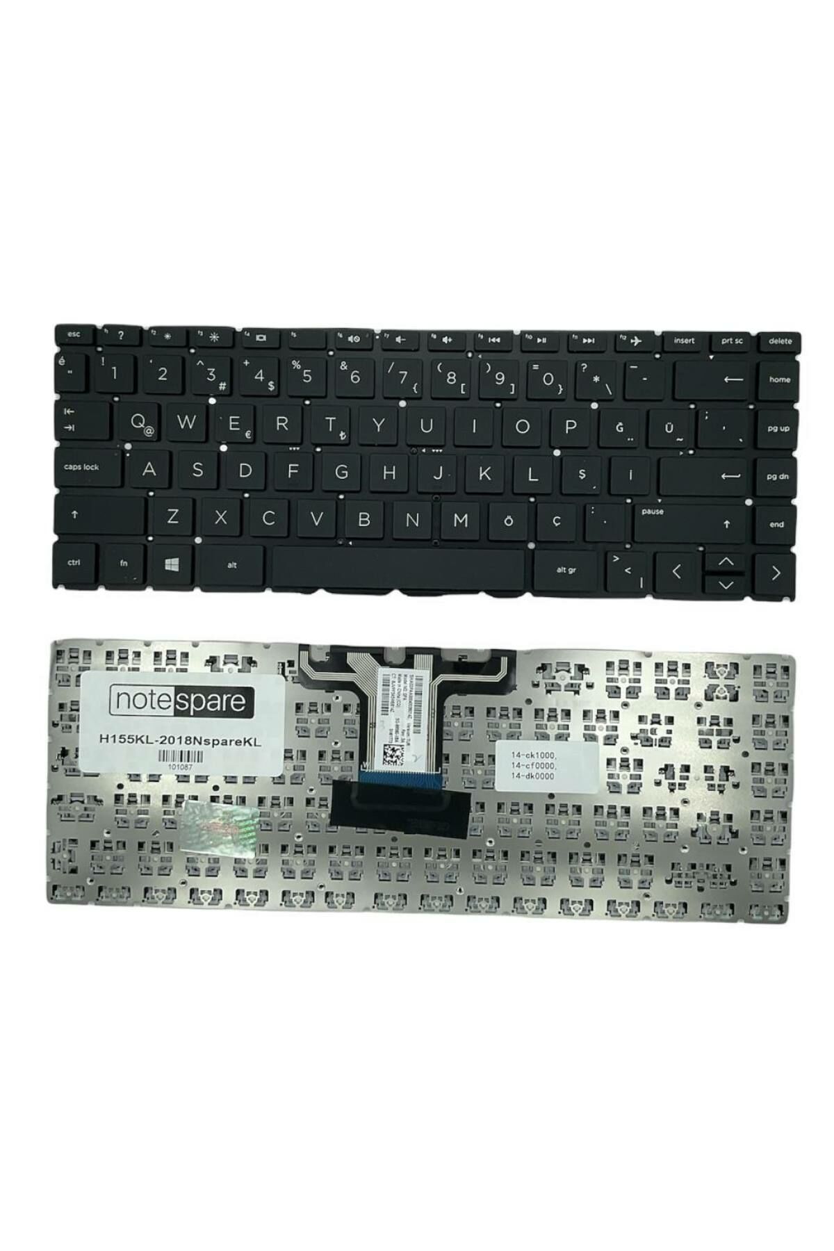 Hp ile Uyumlu 14-CF1017NT, 14-CF1018NT, 14-CF1019NT, 14-CF1020NT Notebook Klavye Siyah TR