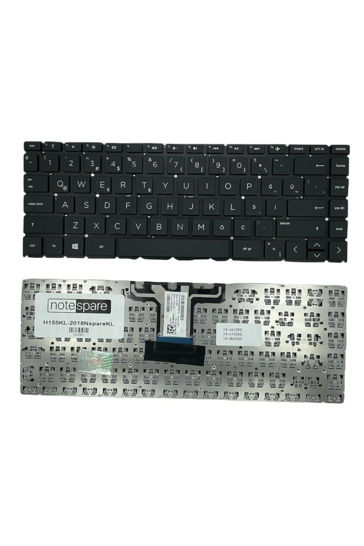 Hp ile Uyumlu 14-CF2018NT (222Y7EA), 14-CF3000NT (226Z4EA) Notebook Klavye Siyah TR