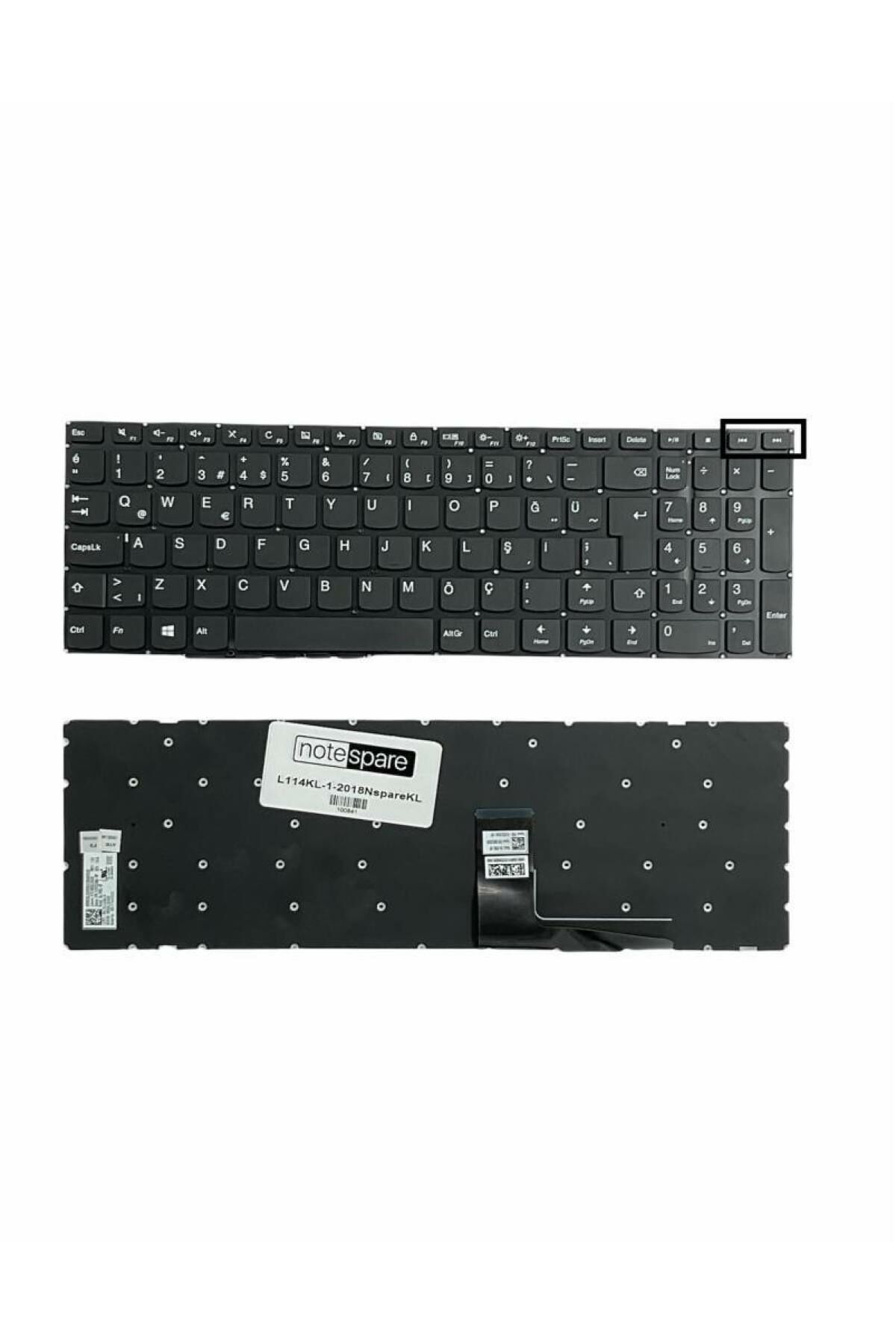 Lenovo ile Uyumlu IdeaPad V110-15ISK, V510-15IKB Notebook Klavye Siyah Power Tuşsuz Versiyon TR