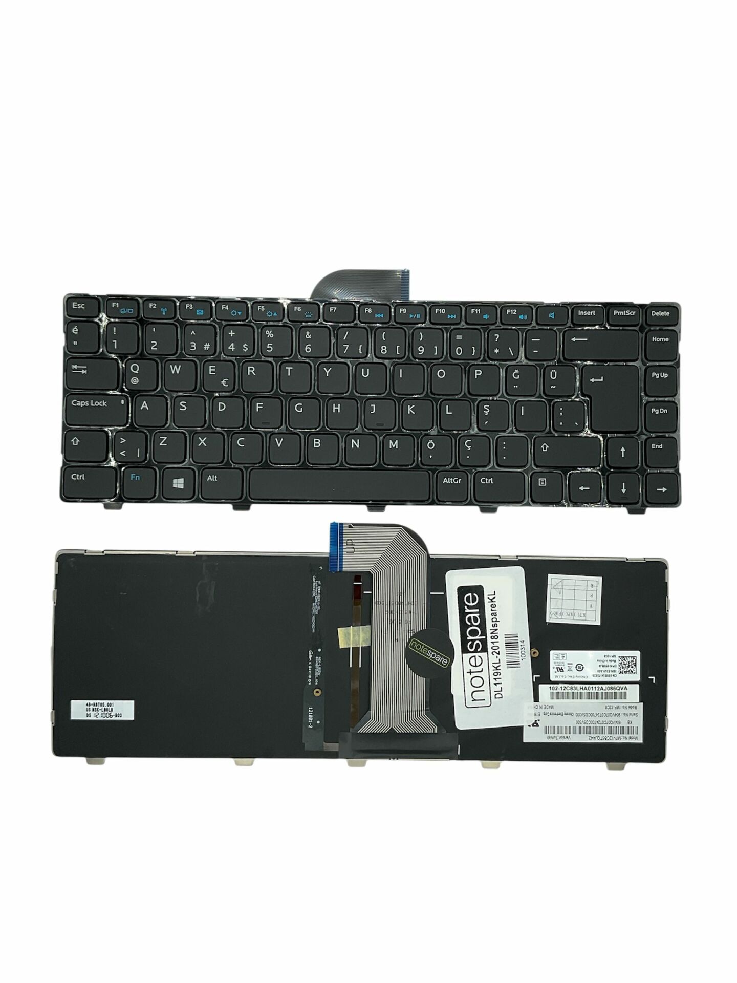 Dell ile Uyumlu Inspiron 14R-3660, 14R-5421, 14R-5437 Notebook Klavye Işıklı Siyah TR