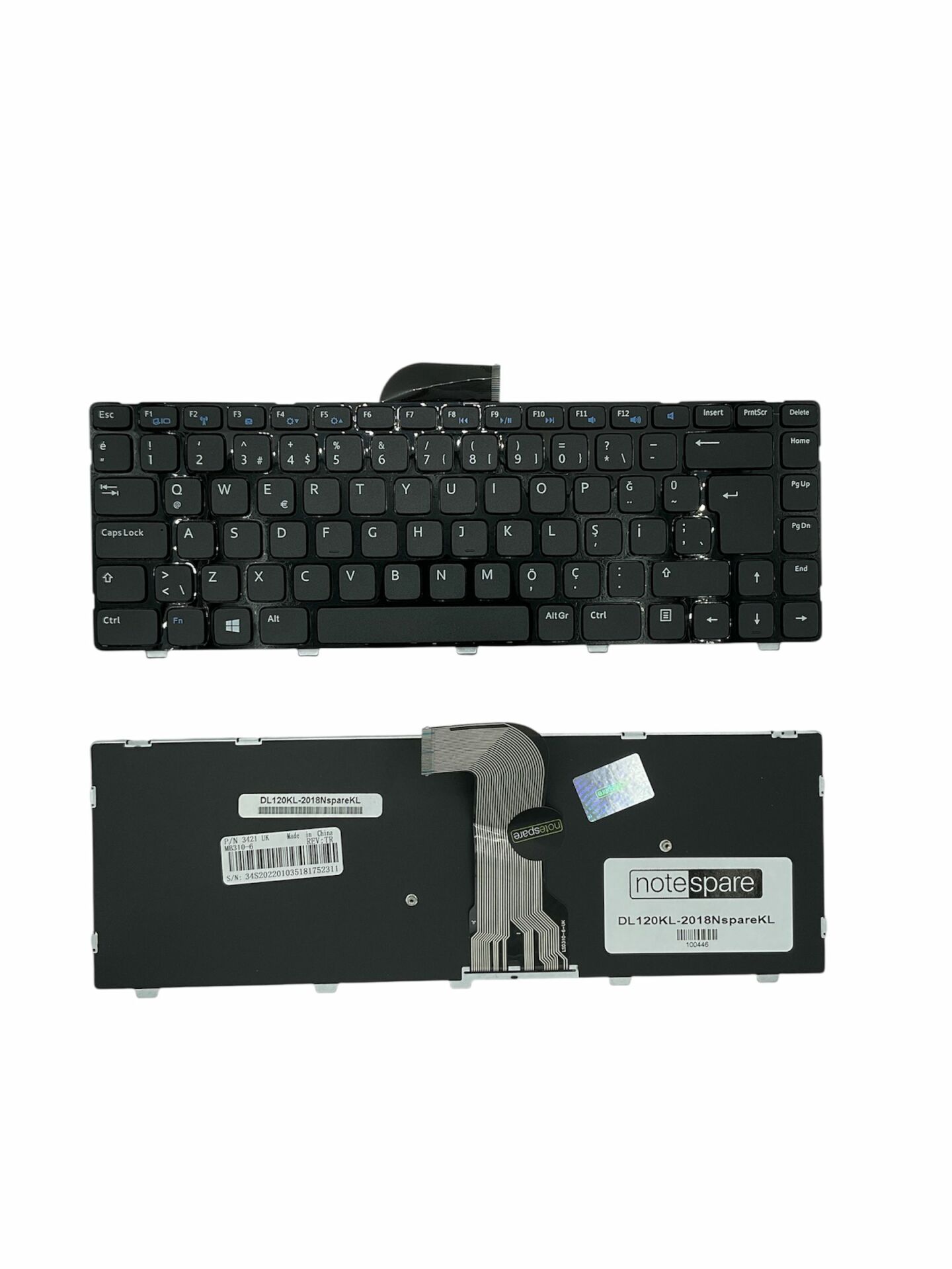 Dell ile Uyumlu Inspiron 14-3421, 14-3437, 14R-3421, 14R-3437 Notebook Klavye Siyah TR