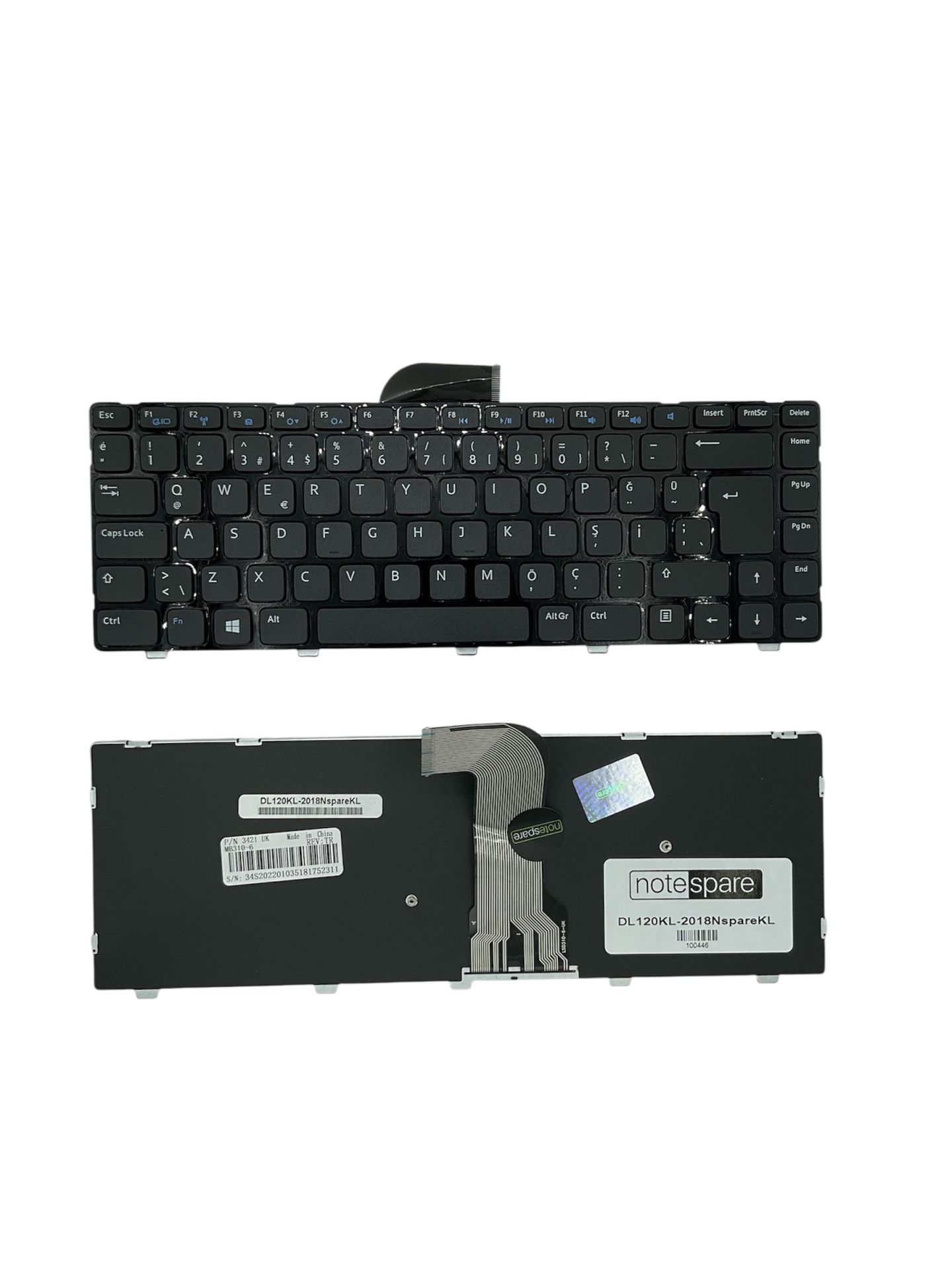 Dell ile Uyumlu Inspiron 14R-3660, 14R-5421, 14R-N3437, 14R-N5421 Notebook Klavye Siyah TR