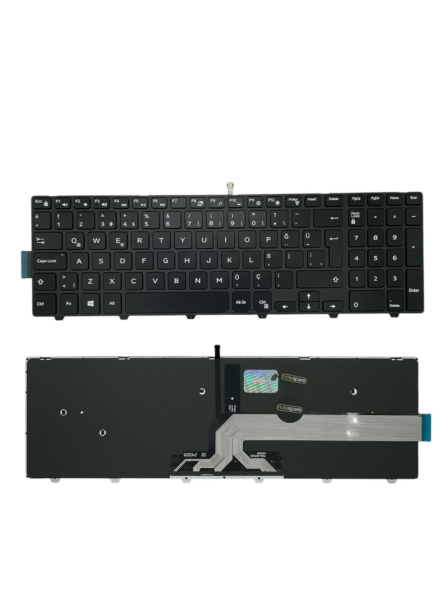 Dell ile Uyumlu 051CHY, 08XN93, 0G7P48, 0KPP2C, 0N3PXD, 8XN93 Notebook Klavye Işıklı Siyah TR