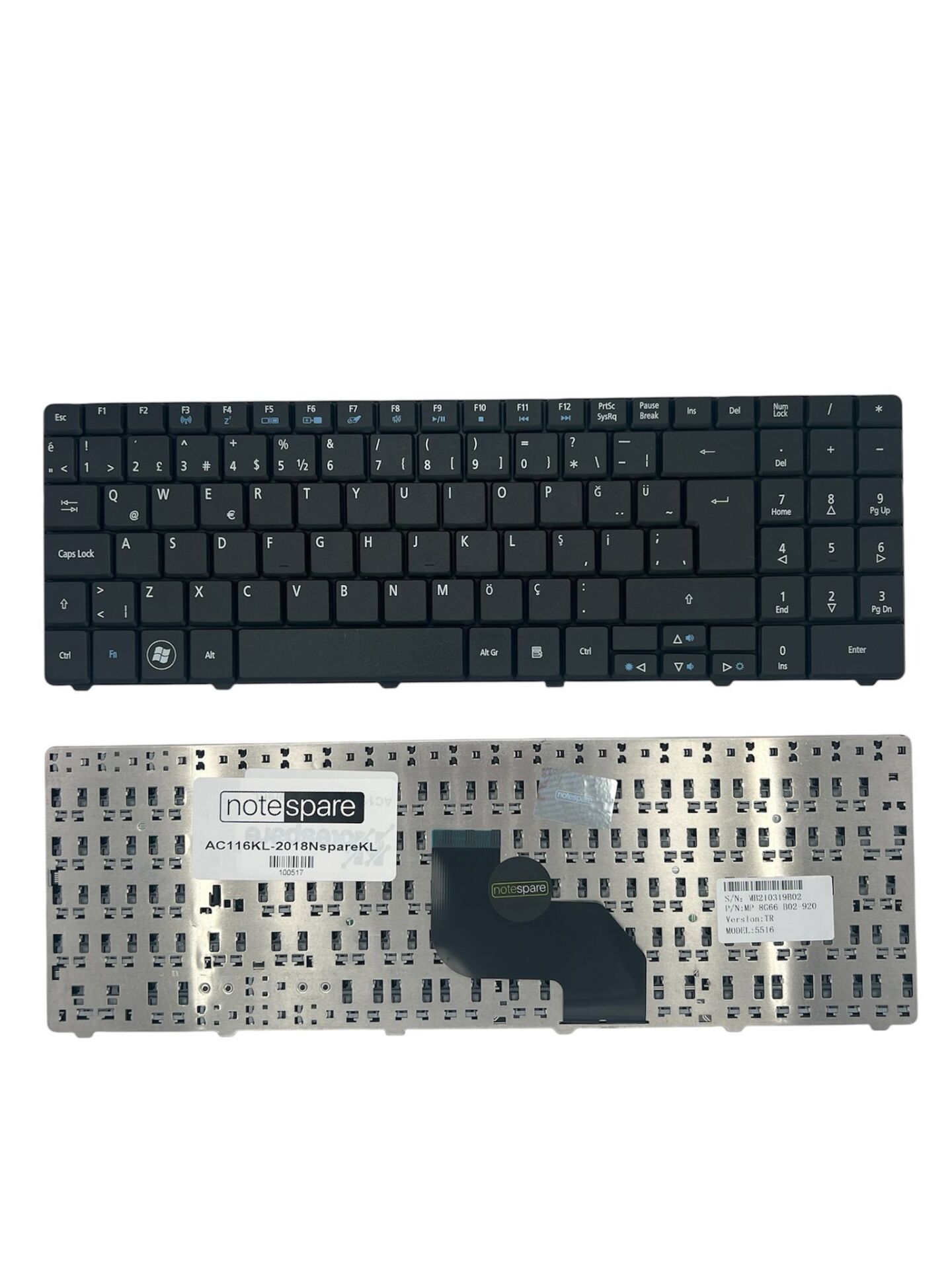 Acer ile Uyumlu KB.I1700.436, KB.I170A.138, KB.I170A.140, KB.I170A.283 Notebook Klavye Siyah TR
