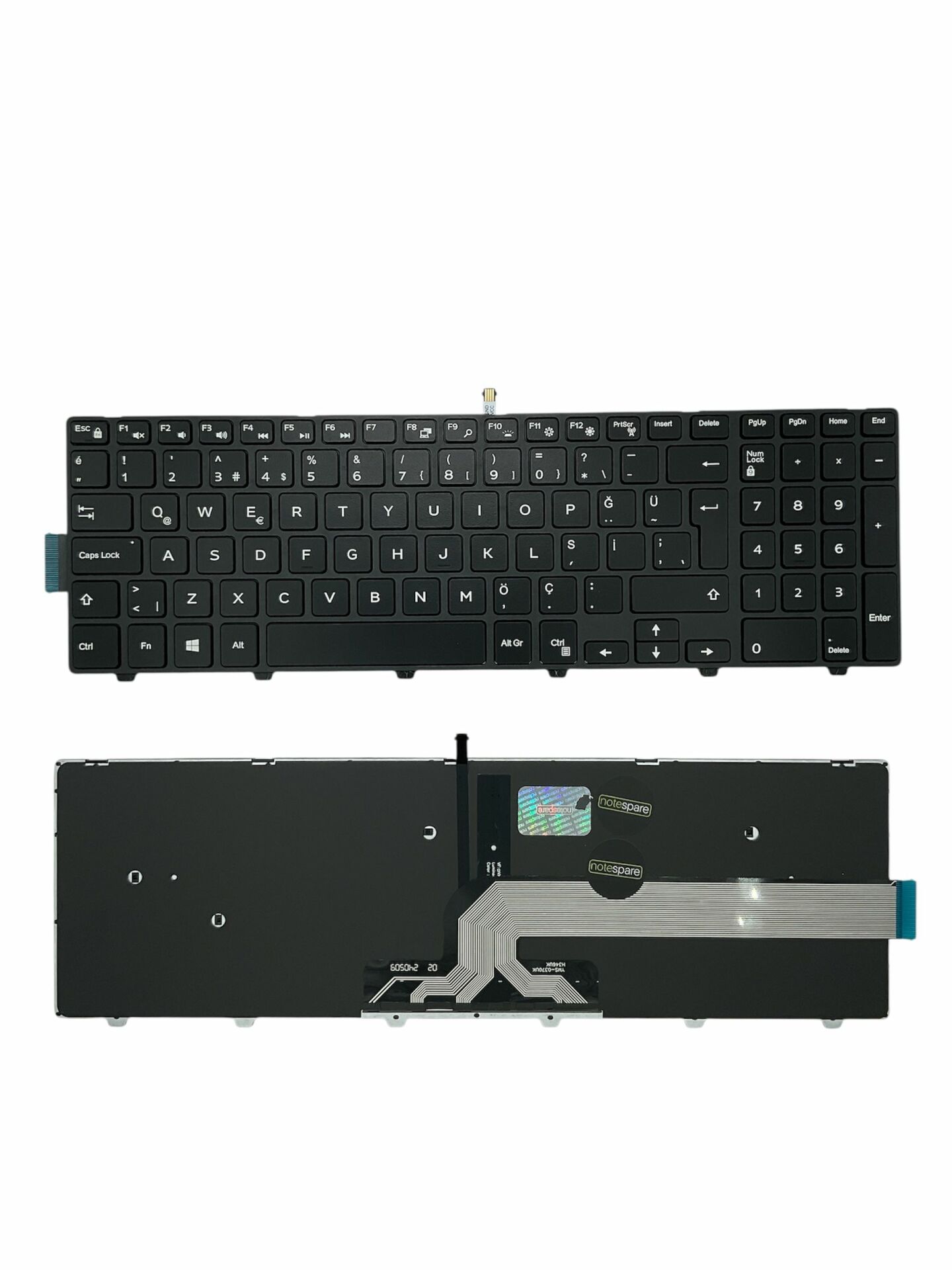 Dell ile Uyumlu Inspiron 5547 G51W81C, 5548 G20F45C, 5548 G50W81C Notebook Klavye Işıklı Siyah TR