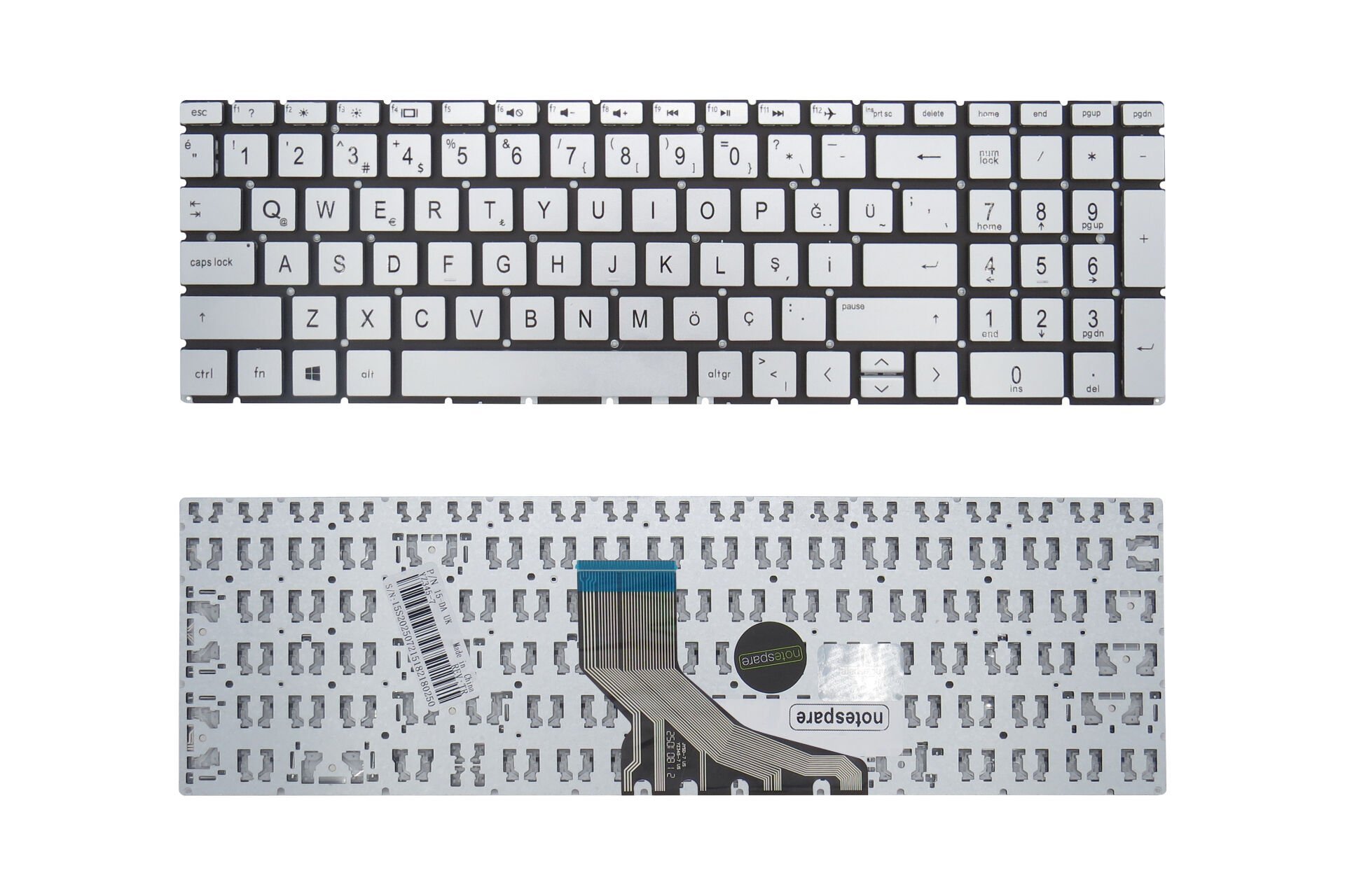 HP Uyumlu 250 G7 (150C1EA), 250 G7 (175R5EA), 250 G7 (175R9EA) Klavye Gümüş TR