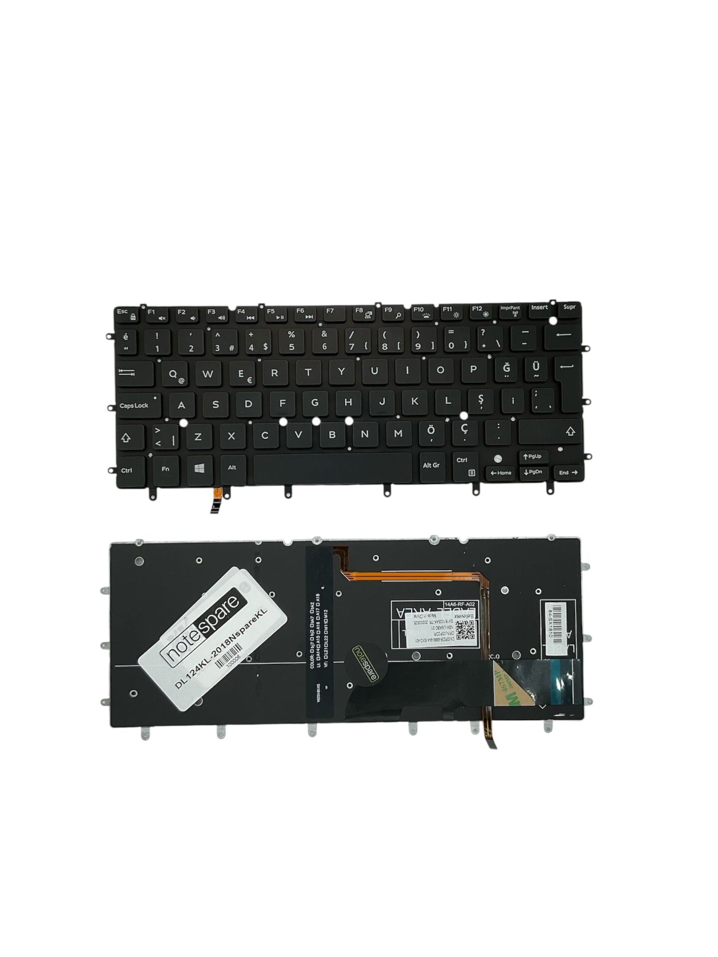Dell ile Uyumlu XPS 13 0DKDXH, XPS 13 9343, XPS 13 KDXH Notebook Klavye Işıklı Siyah TR