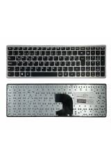 Lenovo ile Uyumlu 25206237, 25-206237, 25206415 Notebook Klavye Siyah Gri Çerçeveli TR