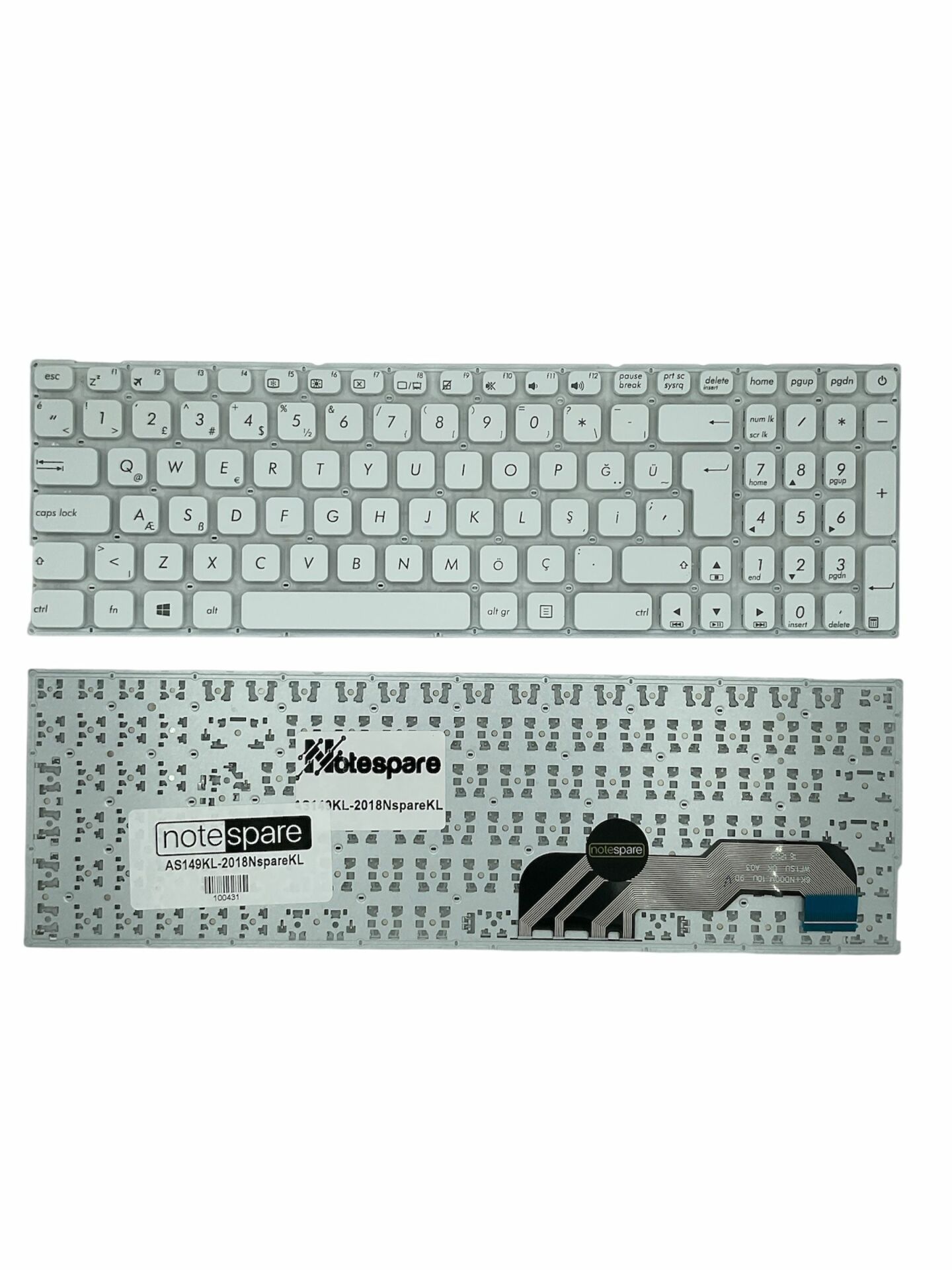 Asus ile Uyumlu F541, F541S, F541SA, F541SC, F541U, F541UA, F541UJ Notebook Klavye Beyaz TR