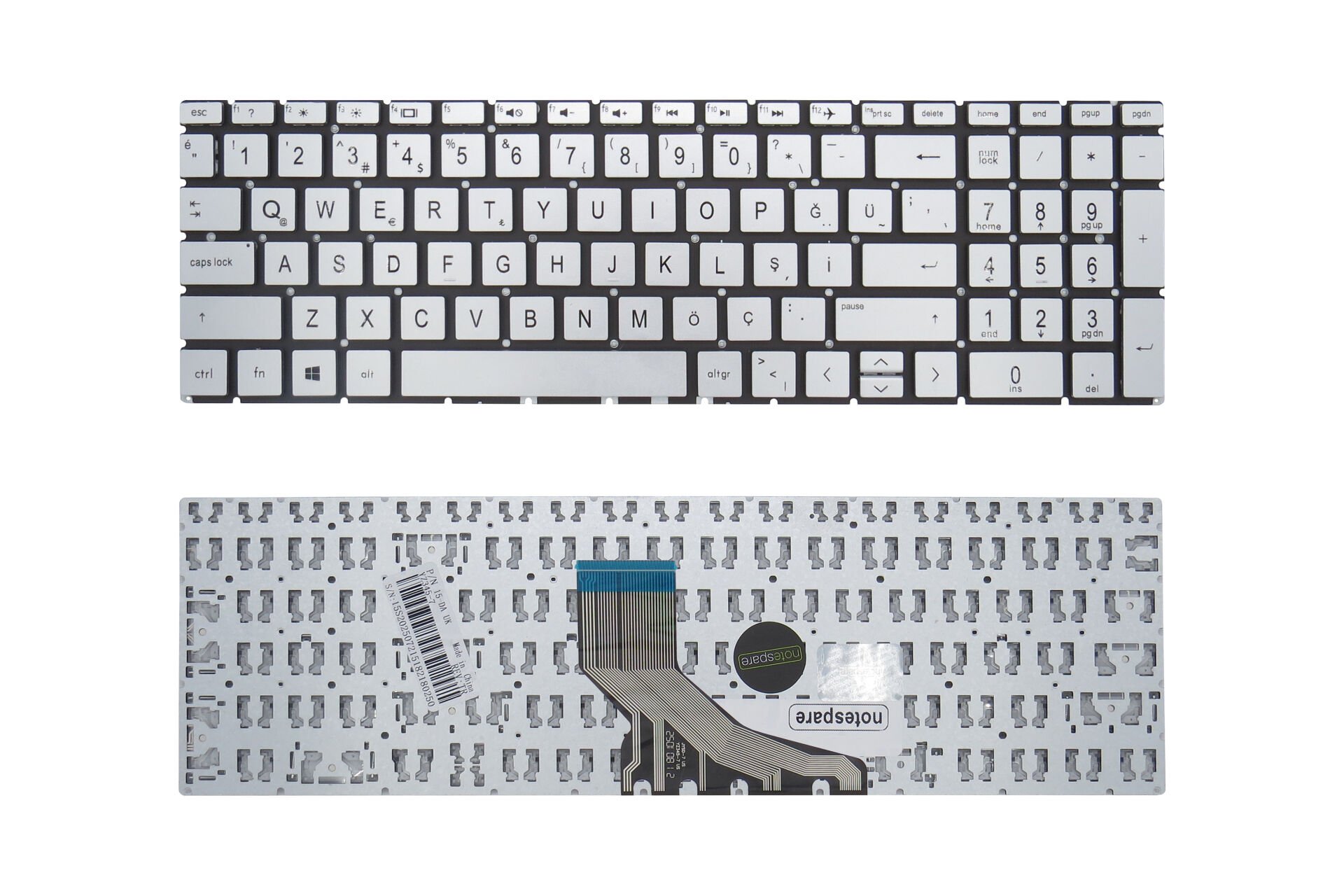 Hp Uyumlu 9Z.NEZBC.20T58EA, 9Z.NEZSC.40U Klavye Gümüş TR