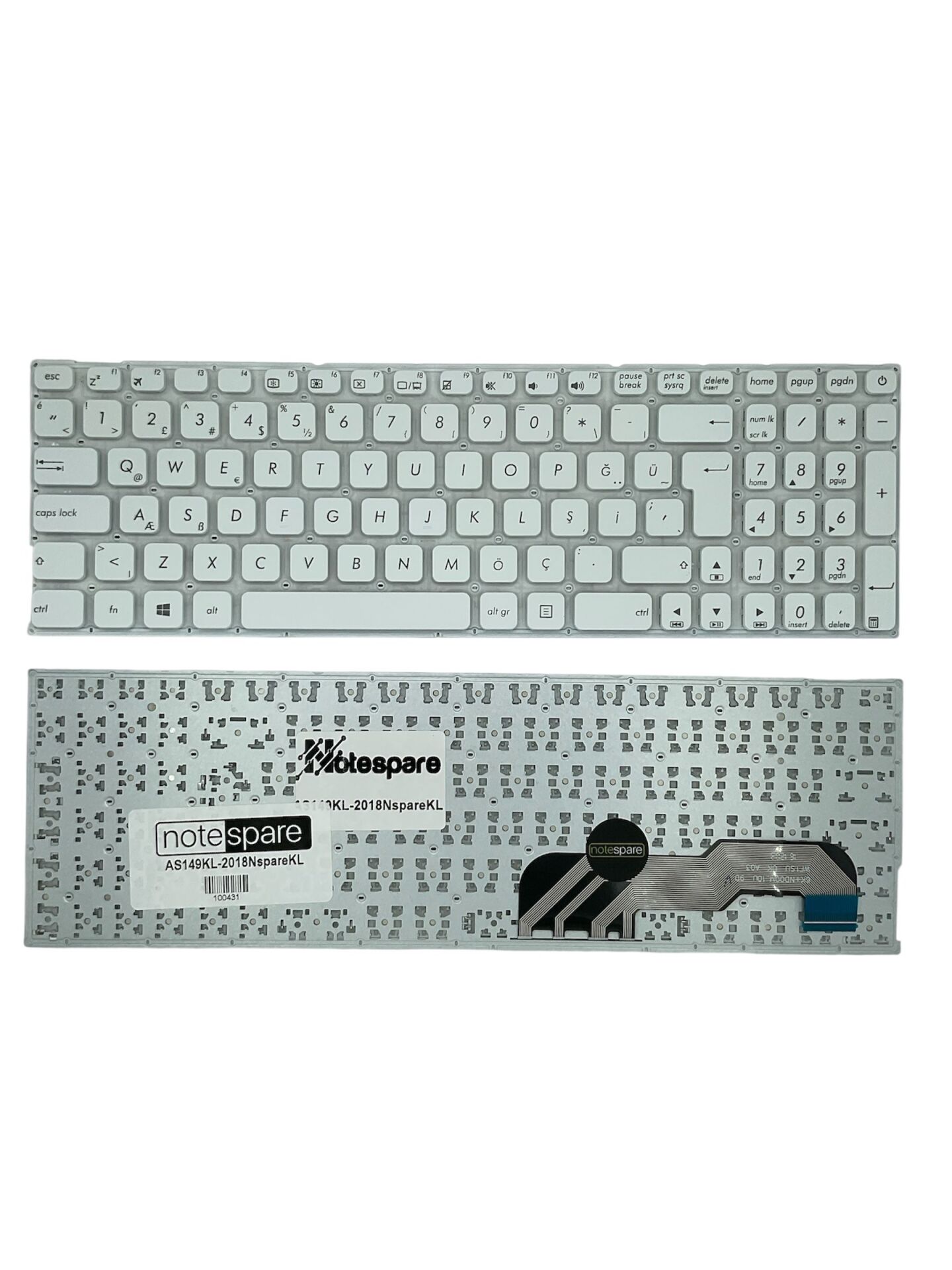 Asus ile Uyumlu X541UJ-GO454, X541UJ-GO456, X541UJ-GO521T Notebook Klavye Beyaz TR