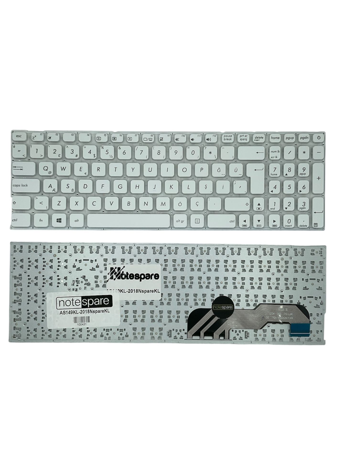 Asus ile Uyumlu X541UV-XX037TC, X541UV-XX048T, X541UV-XX068TC Notebook Klavye Beyaz TR