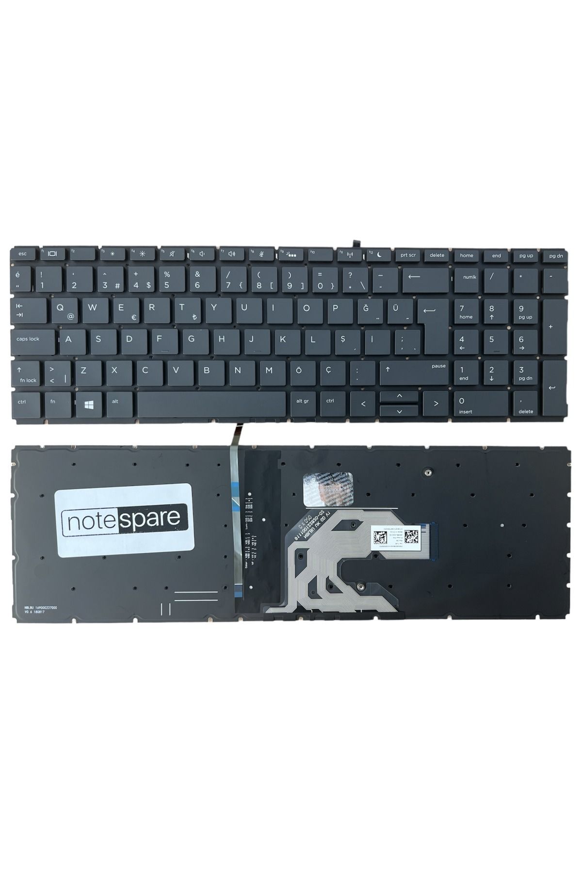 Hp ile Uyumlu Probook 455r G6 Amd Ryzen 3 3200u Işıklı Klavye Siyah TR Büyük Enter Versiyon