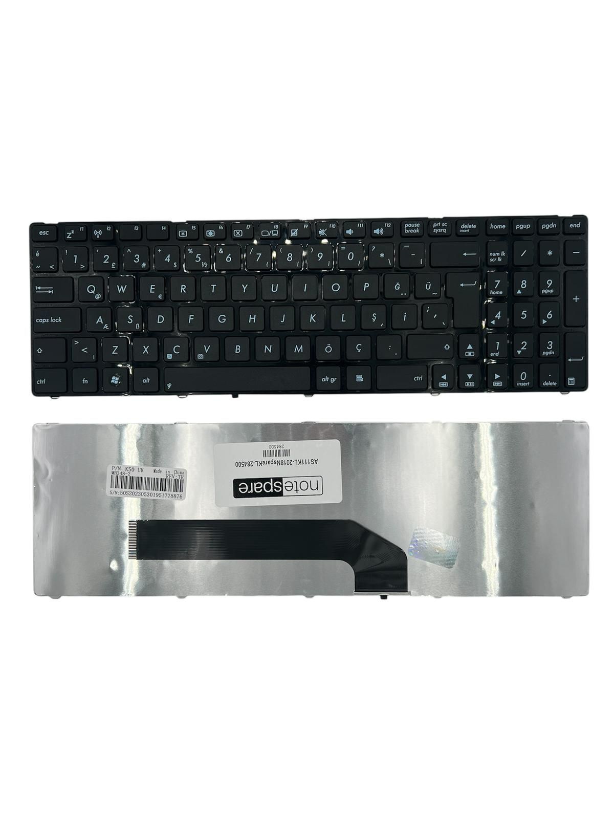 Asus ile Uyumlu 0KN0-EL1US02, 0KN0-EL1US12, 0KN0-G31TU11, 0KN0-G31US11 Notebook Klavye Siyah TR