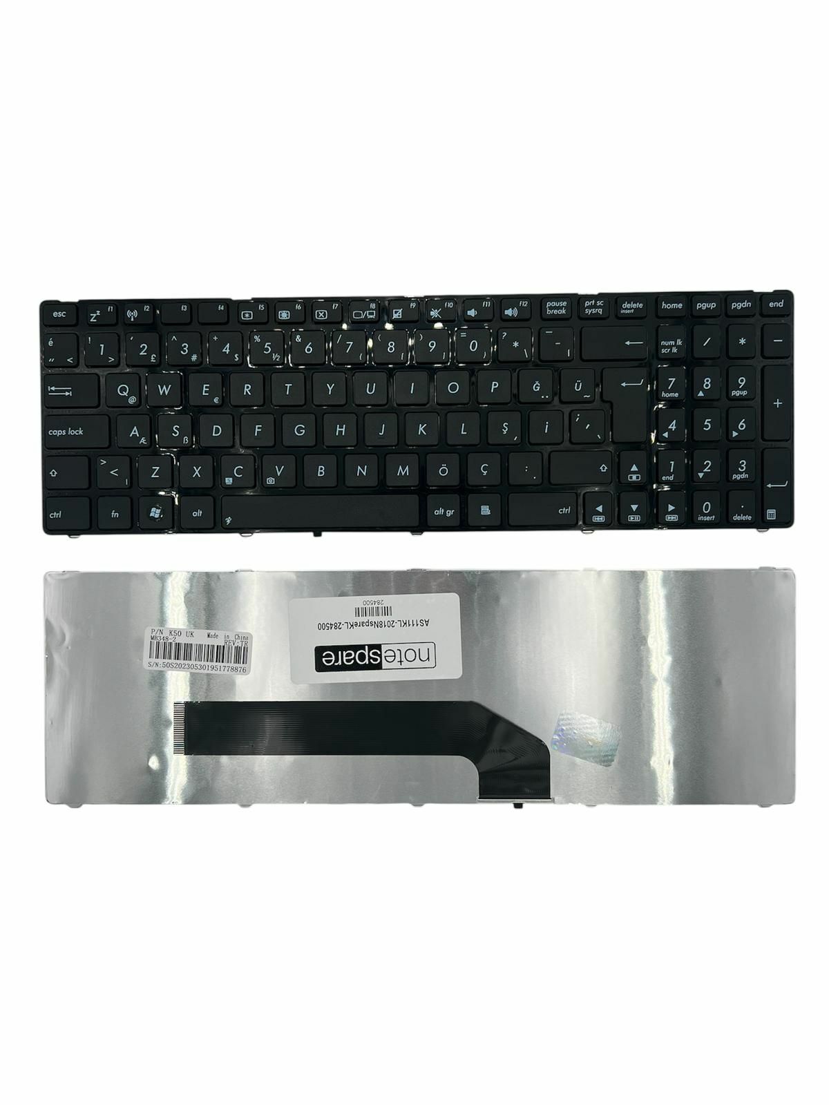 Asus ile Uyumlu F52Q-200DV, F52Q-210DV, F52Q-SX011A, F52Q-SX026E Notebook Klavye Siyah TR