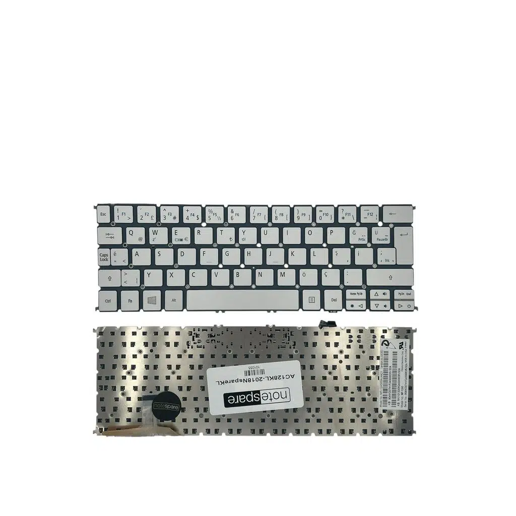 Acer ile Uyumlu Aspire S7-191-73514g25ass, S7-391-53314G Notebook Klavye Gümüş Gri TR