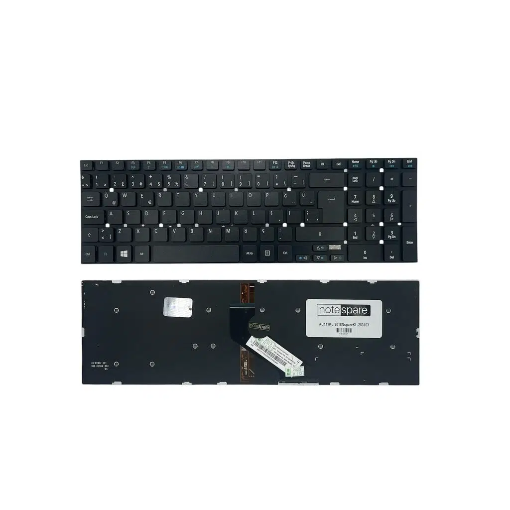 Acer ile Uyumlu Aspire V17 Nitro VN7-791G-74GL, VN7-791G-770P Notebook Işıklı Klavye Siyah TR