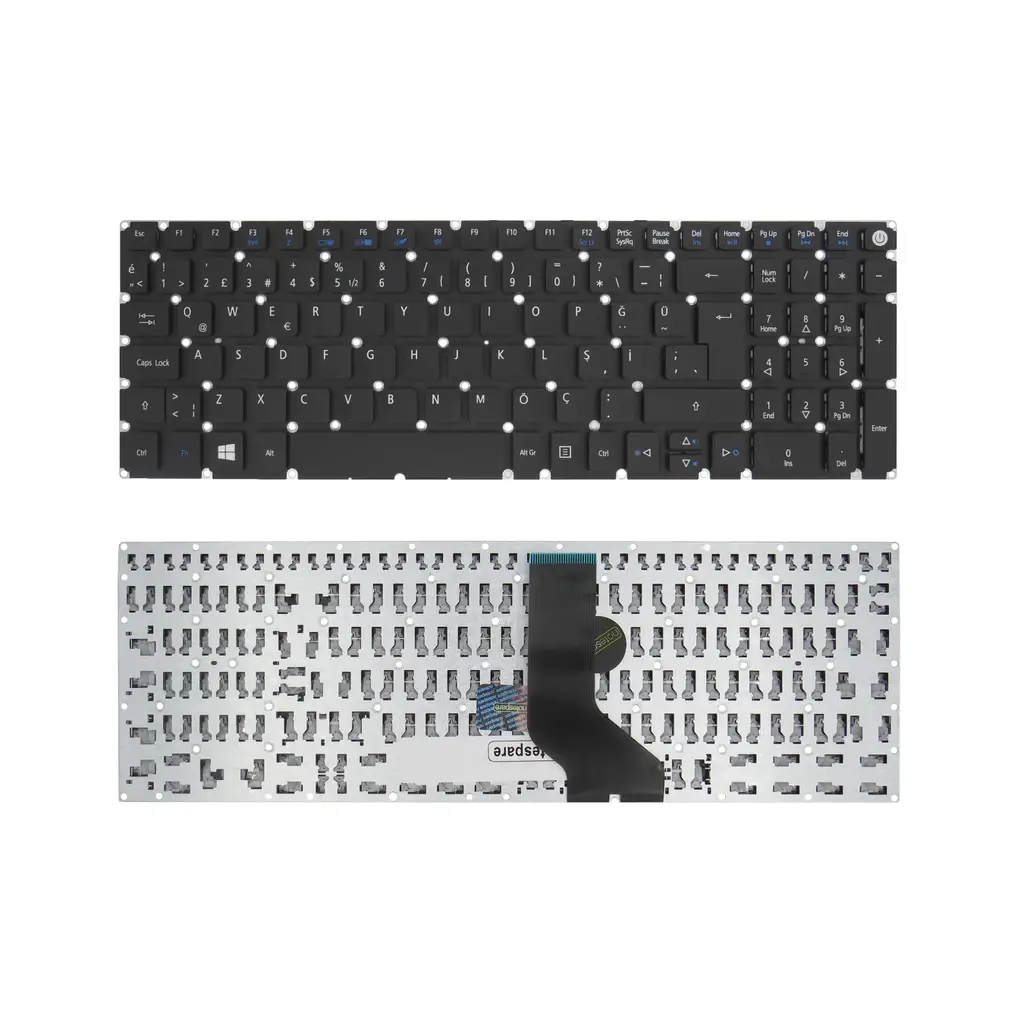 Acer Uyumlu Aspire 3 A315-41G-R7QM, A315-41G-R8EF, A315-41G-R8NF, A315-41G-R8VP Klavye TR - Siyah