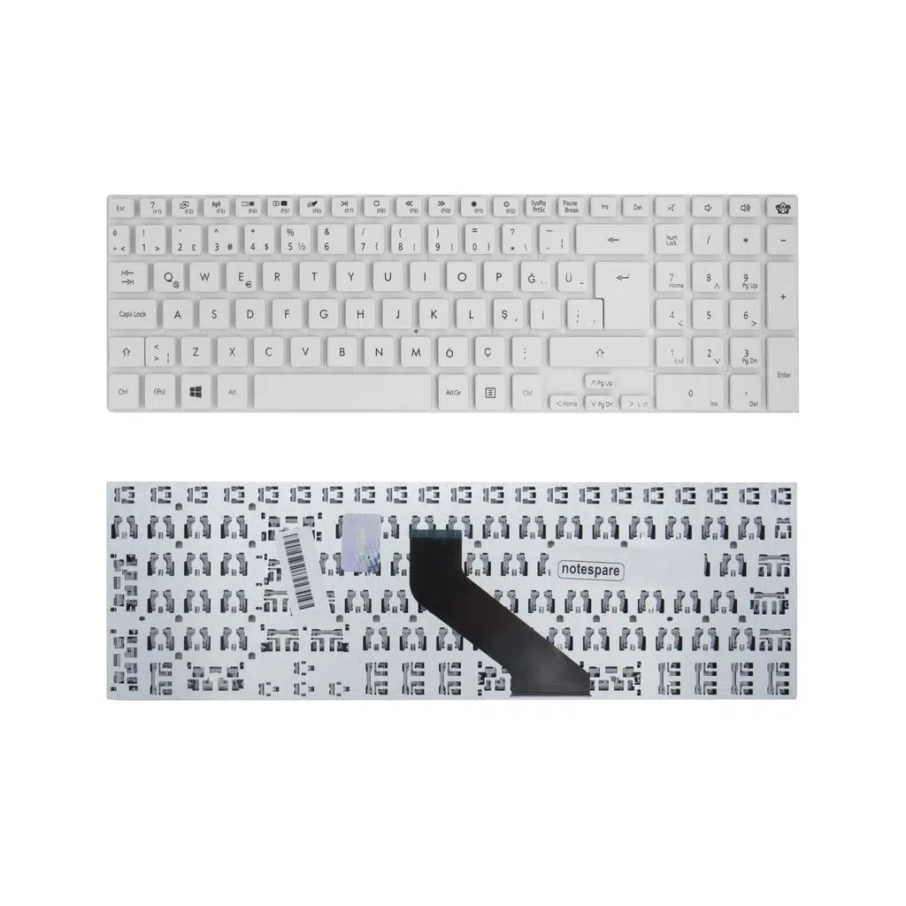 Acer Uyumlu Aspire ES1-571-34RY, ES1-571-510S, ES1-571-C9W5, ES1-571-P6NH Klavye TR - Beyaz