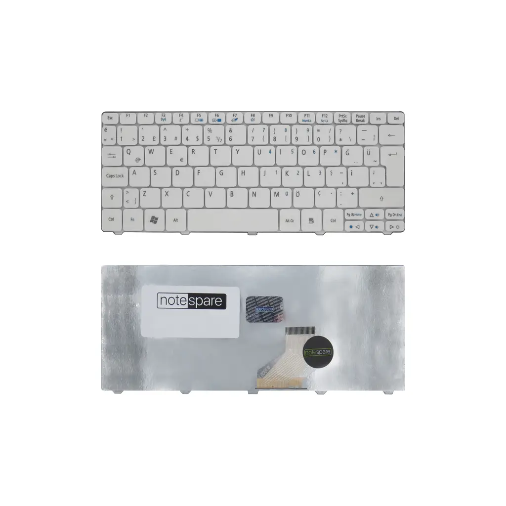 Acer Uyumlu eMachines EM350, EM355, EMD350, KAV50, KAV70, NAV50, NAV51, NAV70 Klavye TR - Beyaz