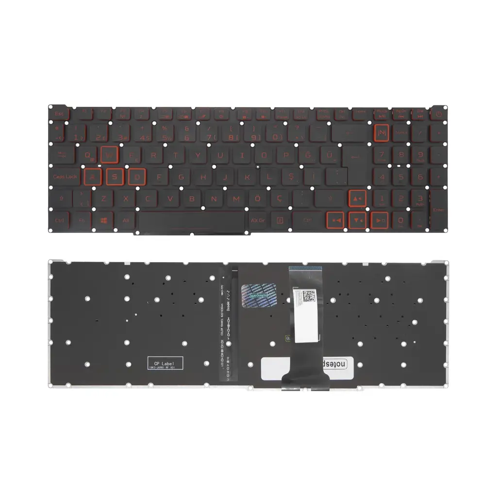 Acer Uyumlu Nitro 5 AN515-55-55M1, 5 AN515-55-55MH, 5 AN515-55-55P4 Klavye TR