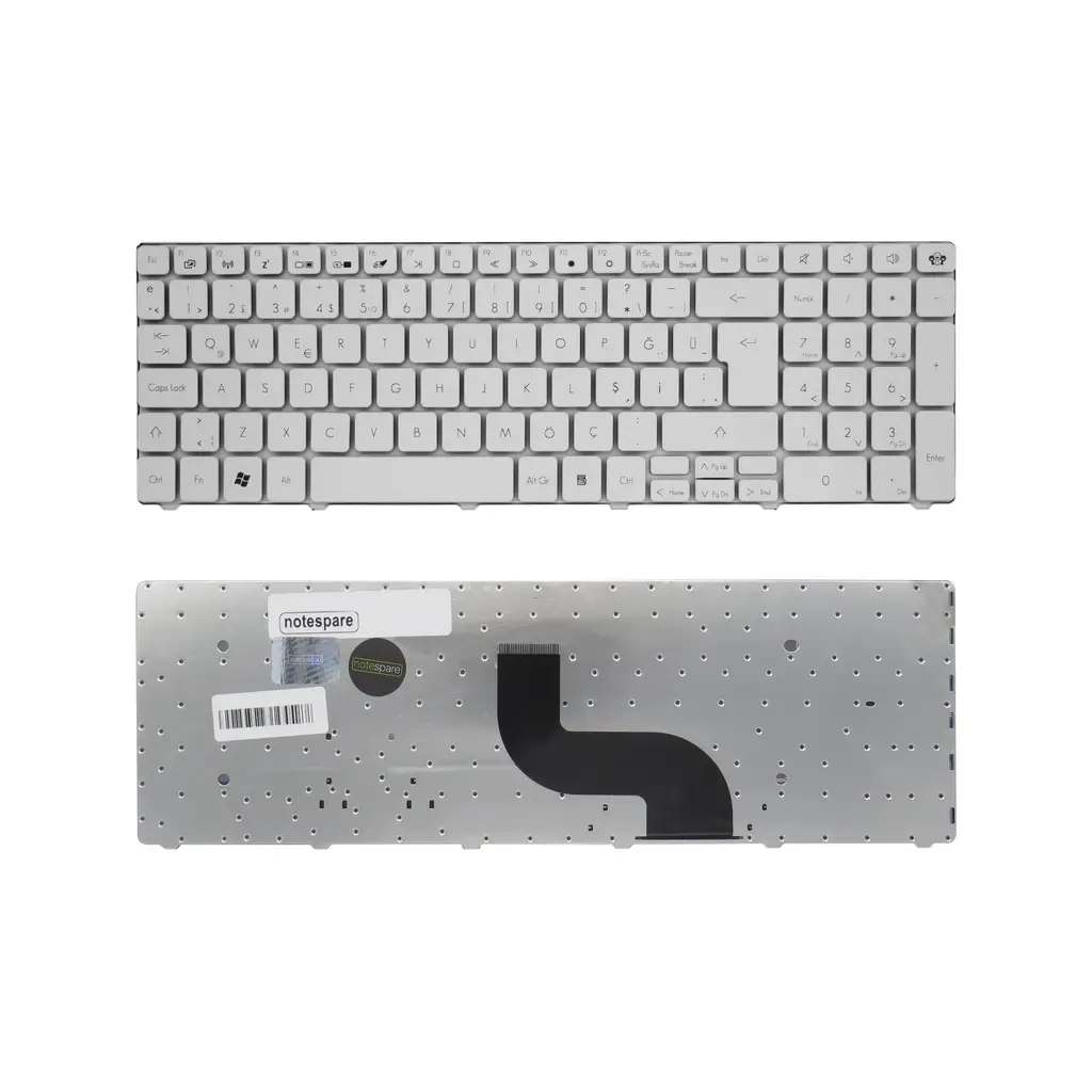 Acer Uyumlu PK130DQ1A19, PK130DQ2A09, PK130DQ2A11, PK130IN2A20, PK130PI1A27 Klavye TR - Beyaz