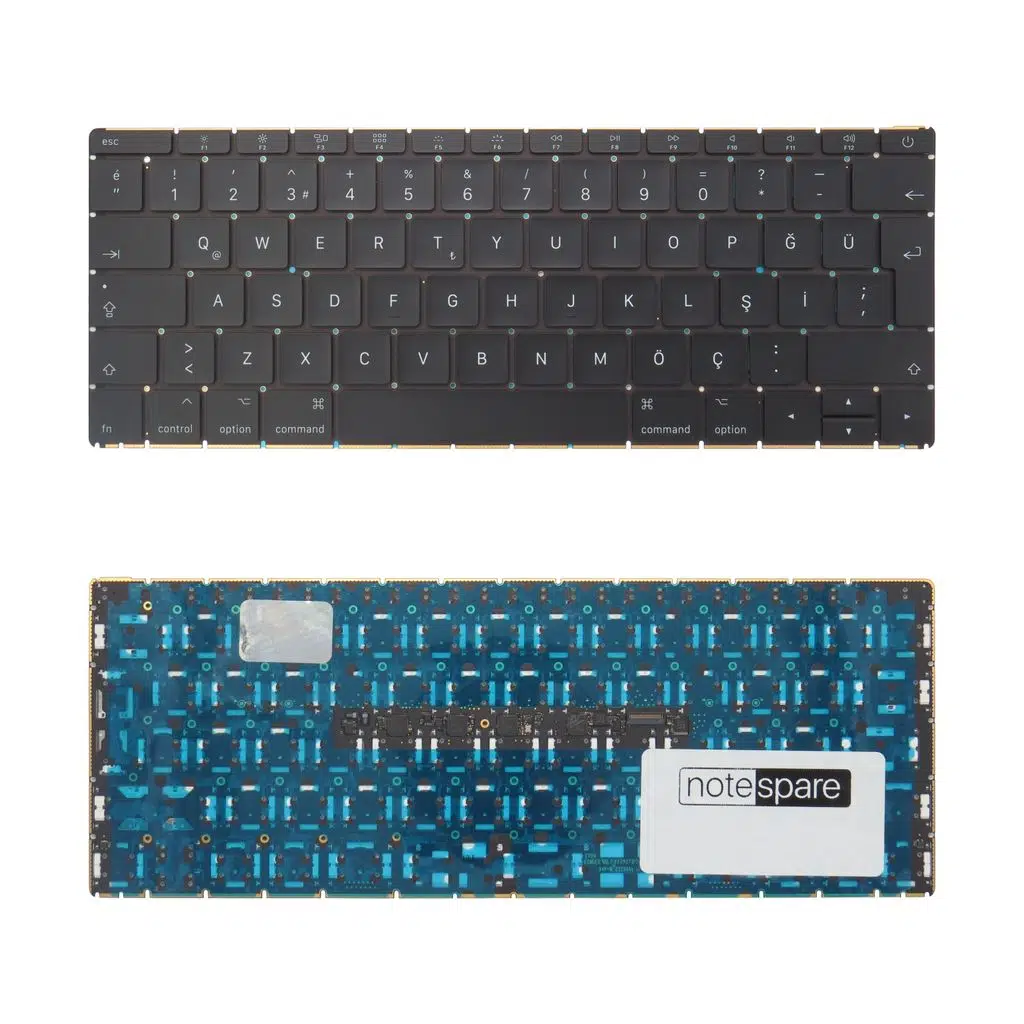 Apple Uyumlu Macbook 12" A1534 (EMC 2991) (Early 2016) MLHC2LL/A* Klavye TR - Siyah - Büyük Enter