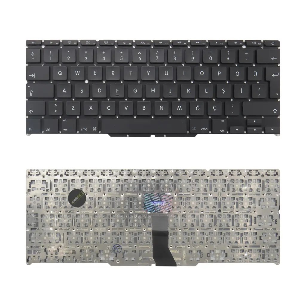 Apple Uyumlu Macbook Air 11" A1465 (EMC 2558) (Mid 2012) MD223LL/A* Klavye TR - Siyah - Büyük Enter