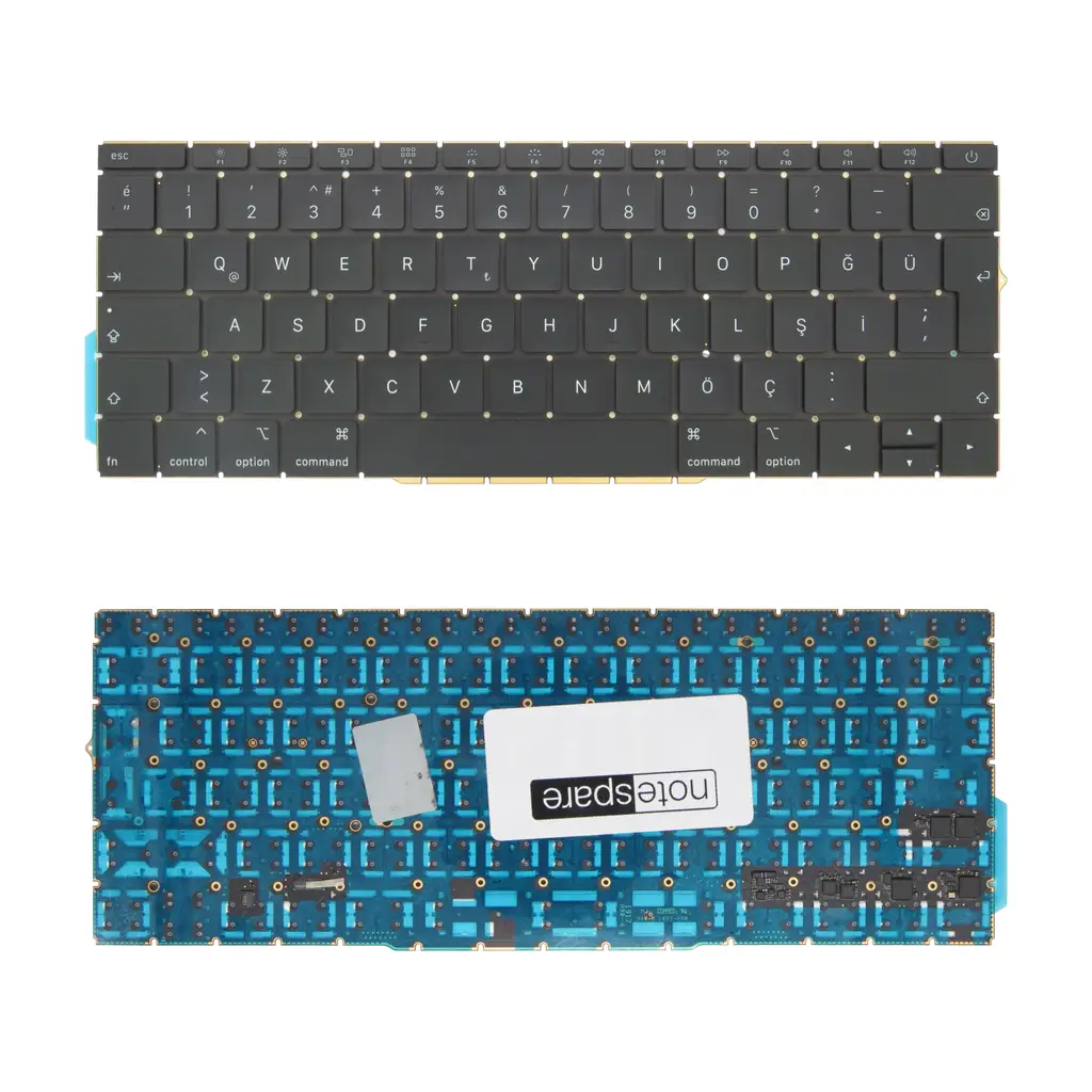 Apple Uyumlu Macbook Pro 13" A1708 (EMC 3164) (Mid 2017) MPXQ2LL/A* Klavye TR - Siyah - Büyük Enter